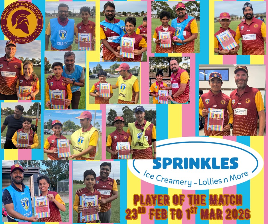 The penultimate rounds of the home and away season have been played and again we've been inspired by the performances of our young warriors, with our coaches awards heading again to @bakersdelight_sanctuarylakes and player of the match recipients over to @sprinkles_ice_creamery receive their just desserts.
Well done little Warriors.
#WRJCA #WarriorWay #PCCC