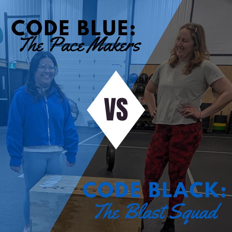 The CrossFit k2o Intramural Open is officially 1 week into its team competition.
This year 2 nurses were chosen to be this year’s team Captain’s with a code theme for team names! Joyce is the leader of team Code Blue: The Pace Makers and Kelsey is the team Leader for Code Black: The Blast Squad.
Currently Team Code Blue has a slight lead after the first week but it is bound to change this Friday with Friday Night Lights happening from 4:00 - 7:30pm!