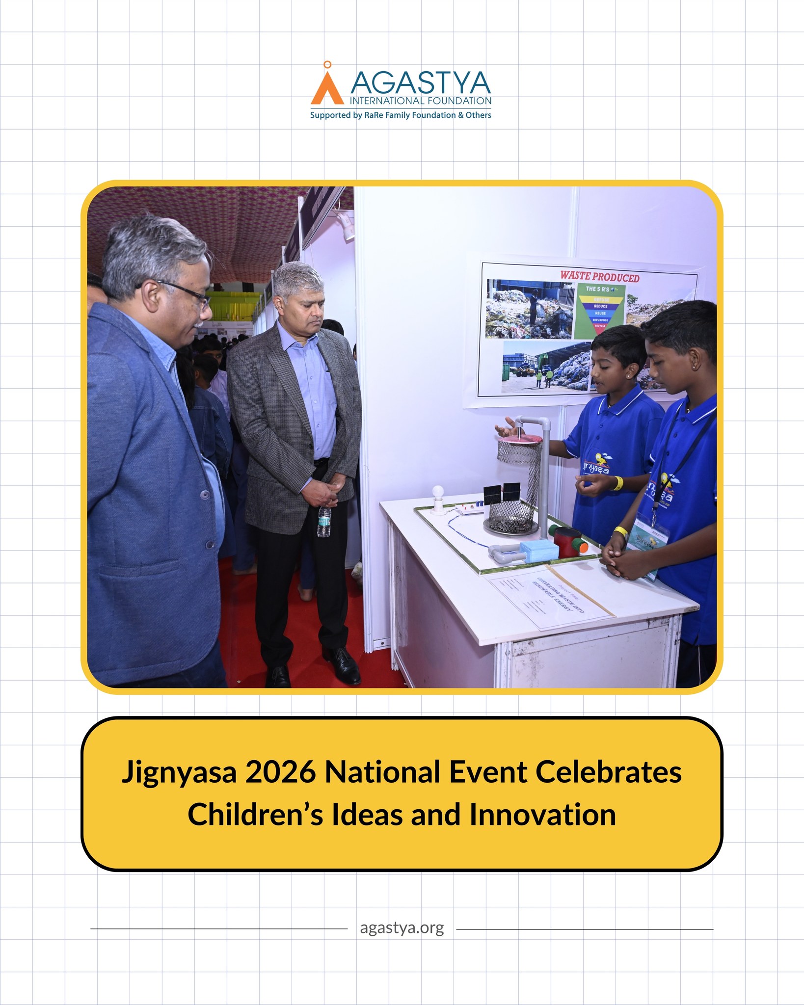 The National Level Jignyasa Event 2026 was held in Pune on February 17–18 in partnership with Samsung Semiconductor India Research.
This year, over 4,300 project ideas from children and 300+ Teaching Learning Material (TLMs) ideas from teachers were submitted from 24 states across India. From more than 40 regional events, 77 children's projects and 22 teachers’ TLMs were selected and showcased at the national exhibition.
The event welcomed over 2,000 visitors and featured engaging panel sessions with scientists and resource persons, celebrating creativity, curiosity, and hands-on learning.
#Jignyasa2026 #YoungInnovators #STEMLearning #HandsOnLearning #InnovationInEducation #FutureInnovators #CuriosityInAction #LearningByDoing #YoungMindsBigIdeas #ExperientialLearning #samsung #samsungsemiconductor #samsungindia