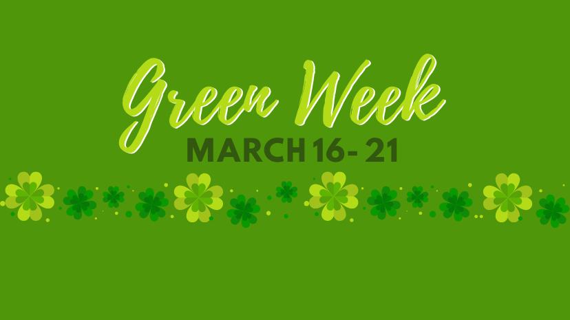 Next Week is Green Week! 💚
Wear anything green to class next week to celebrate St. Patrick's Day!