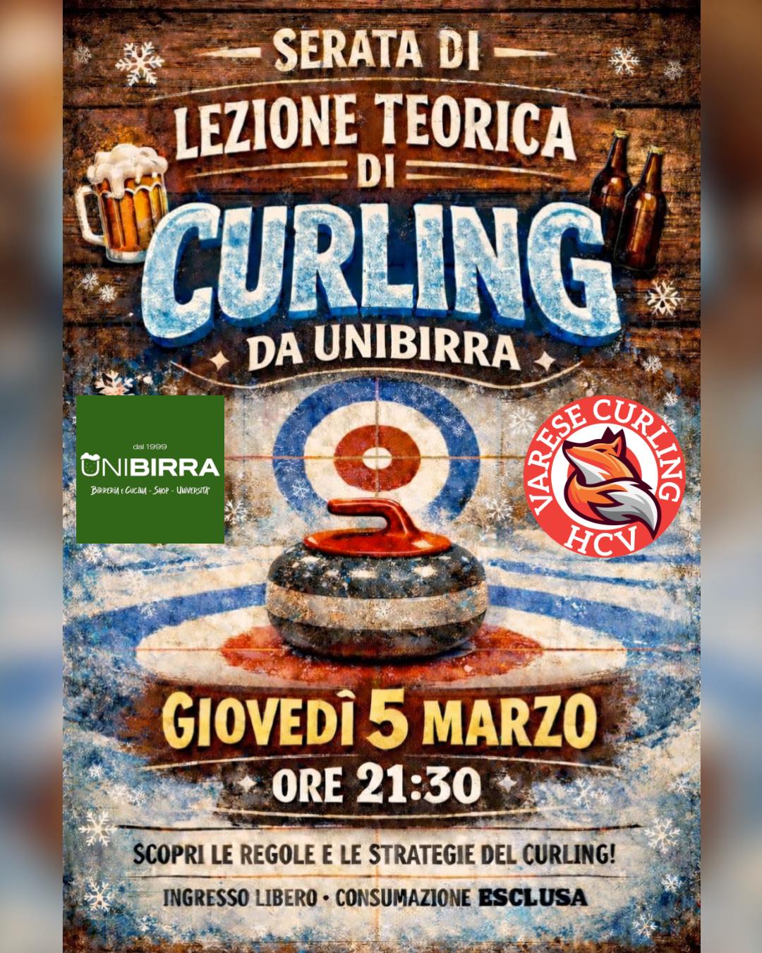Hai sempre voluto capire come funziona il curling 🥌 e vorresti capire perché urliamo dietro 😱 ai nostri compagni? 😆
Ci pensiamo noi‼️
📍 @unibirra
📅 giovedì 5/3 🕒 21:30
🎬 coach @kingmorfeo
Serata aperta a tutti i curiosi e a chi ha già partecipato ai nostri corsi. Consumazione 🍺 esclusa.
Ti aspettiamo‼️
🥌 🦊
#curling #varesesport #ghiaccio #varesecity #varesenews #varesetheplacetobe #sport #curlinglife #varesecittàgiardino #fun #friends #stone #team #squadra