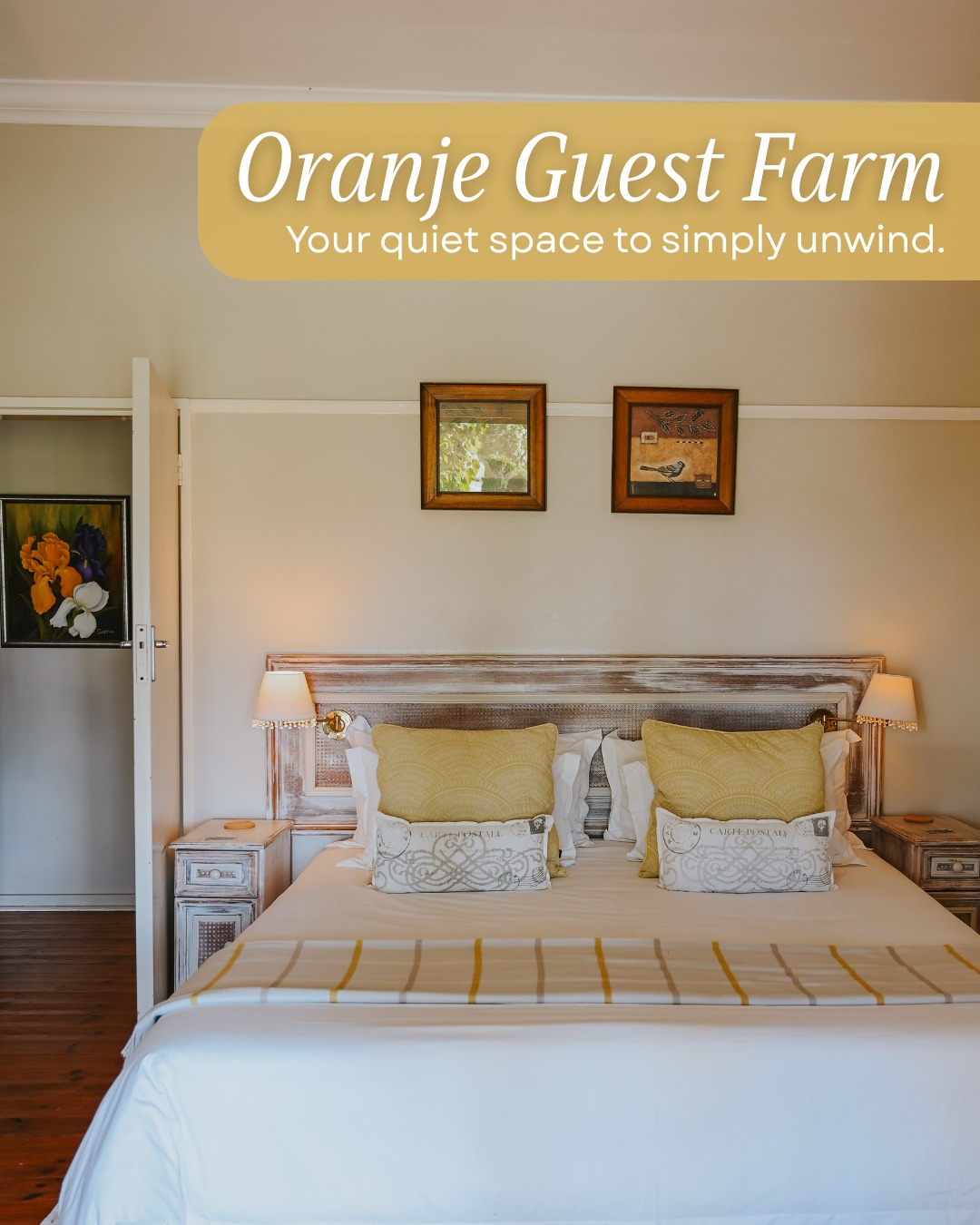 Looking for a comfortable space to slow down and rest? 🌿
Room Malem forms part of a shared unit with room Esias, making it ideal for up to four guests. Each room has its own private bathroom, while the kitchen and living area are shared. Enjoy coffee on the veranda, relaxed evenings together, and the calm of farm surroundings.
Explore our accommodation options and book your stay online via the link in our Bio.
#OranjeGuestFarm #SelfCateringStay #FreeStateEscape