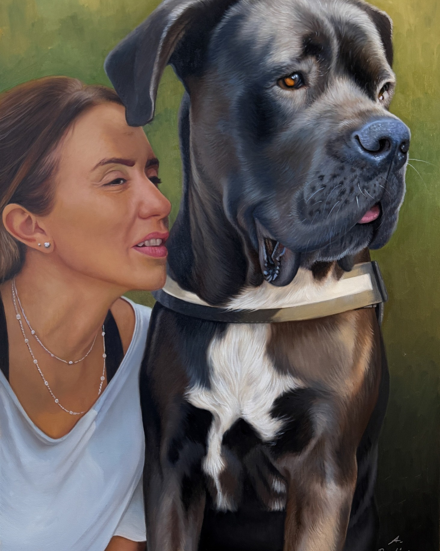 Il work in progress dell’ultimo ritratto di Tolomeo.
Un dipinto a olio su tela 50×70 cm, dove ho cercato di raccontare non solo la sua presenza, ma il legame profondo con la sua umana.
Con questo dipinto si conclude un piccolo trittico dedicato alla sua memoria.
Tre ritratti per custodire una storia d’amore che continua a vivere nei ricordi. 🐾
—
The work in progress of the final portrait of Tolomeo.
An oil painting on canvas, 50×70 cm, where I tried to capture not only his presence, but the deep bond with his human.
With this painting, a small triptych dedicated to his memory comes to an end.
Three portraits to preserve a love that continues to live in memory. 🐾
@eleverest_tolo
#animalportraitartist
#petportraitprocess
#dogportraitartist
#memorialportrait
#ritrattianimali