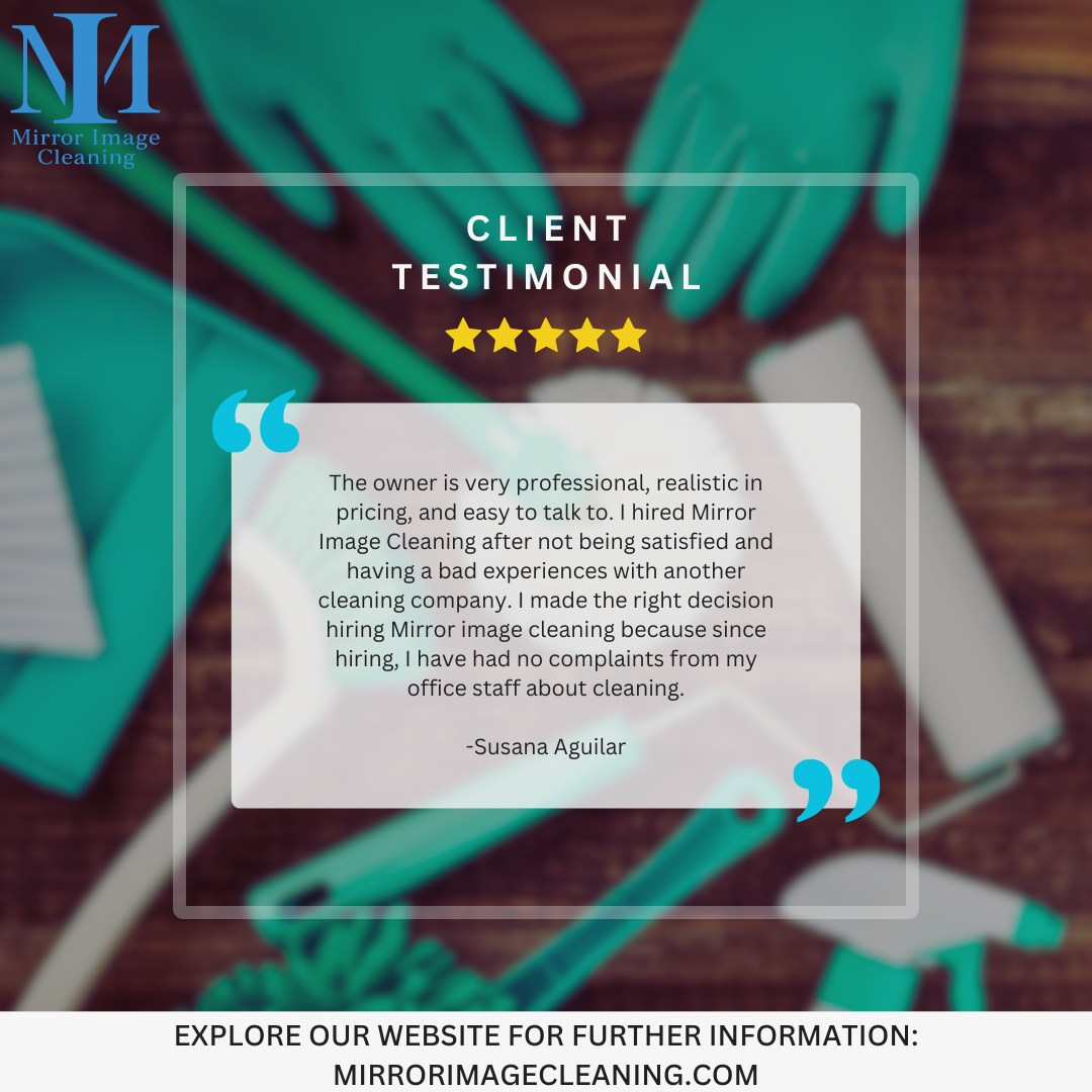 Consistency. Professionalism. Results.
Our clients choose Mirror Image Cleaning for dependable service and clear communication. When your team notices the difference, you know you made the right choice.
Learn more:
mirrorimagecleaning.com
563-528-2587
Team@mirrorimagecleaning.com
#ClientTestimonial #CommercialCleaning #ProfessionalService #OfficeCleaning #FacilityMaintenance #TrustedCleaning #IowaBusiness #FiveStarService
