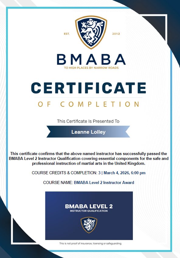 🎉 Continuing Professional Development Update 🎉
We’re proud to share that Mrs Leanne Lolley has now successfully completed @officialbmaba Instructor Level 2 as part of her ongoing CPD. 👏
It’s fantastic to have access to the BMABA training and resources through our Taekwondo Council UK - TCUK membership, allowing our team to continue developing their skills and ensuring the highest standards of training and support.
#SovereignTaekwondo #Taekwondo #MartialArts #InstructorDevelopment #CPD #BMABA #TaekwondoCommunity #MartialArtsTraining #CoachingExcellence #LifelongLearning
