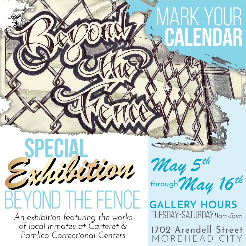📢 MARK YOUR CALENDAR 🗓️ for an upcoming Gallery Show, Beyond the Fence - an Art Show featuring the works of local inmates.
The public is invited to view the show beginning May 5th during regular Gallery hours, Tuesday thru Saturday, 11:00 AM to 5:00 PM. The show will run through Saturday, May 16th.
100% of the proceeds from the sale of this art will be donated to charity
The art will be judged by Debra Stinson, a former member of the Carolina Artist Gallery and a supporter of the first Beyond the Fence art show concept.
What: Gallery Show "Beyond the Fence"
When: May 5-16 during Gallery Hours (Tue-Sat 11am-5pm)
More Info: ArtsCouncilCarteret.org/shows
We look forward to seeing you there!
#artscouncil #artistcall #artopportunities #carteretcountyarts #crystalcoast #artshow #galleryshow #artforall