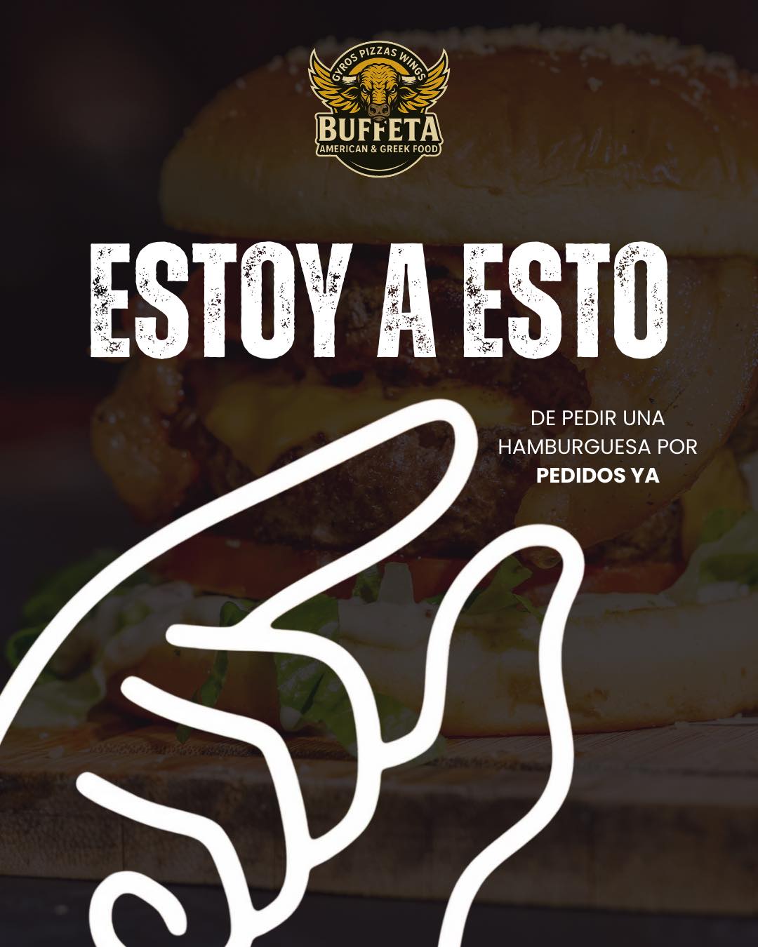 Estoy a esto 🤏 de dejar lo que estoy haciendo y pedir una hamburguesa bien cargada 🔥🍔
Porque cuando el antojo llama… se responde 😌
No lo pienses tanto, date el gusto hoy.
📍 Visítanos o pídela por delivery
#Buffeta #AntojoDeHamburguesa #PedidosYa #DeliveryTime #FoodCravings