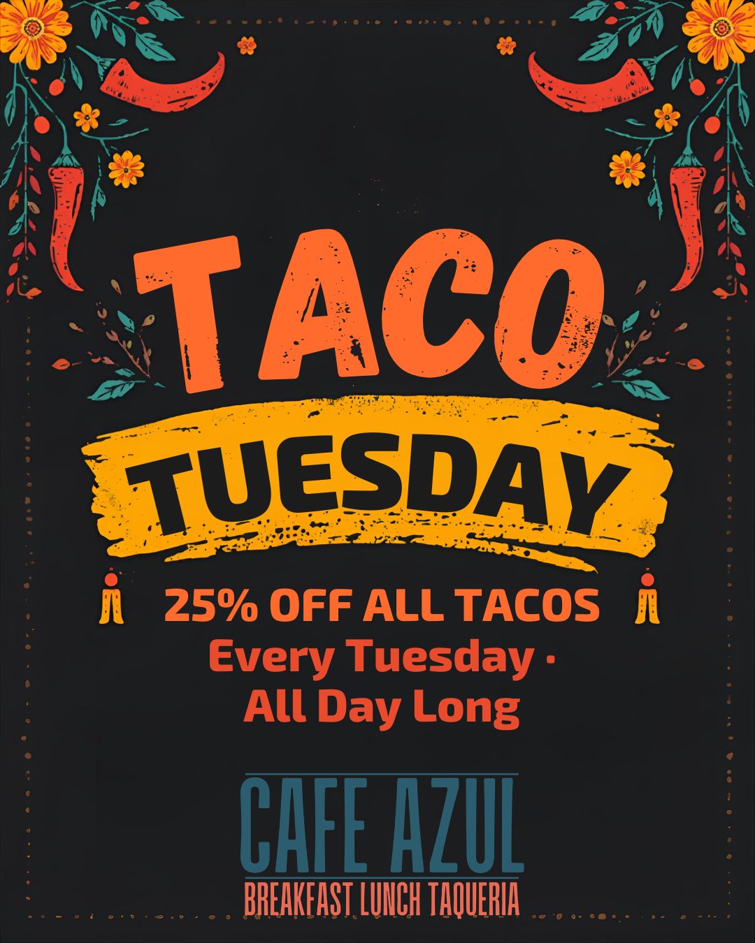 Join us for #tacotuesday Every Tuesday!