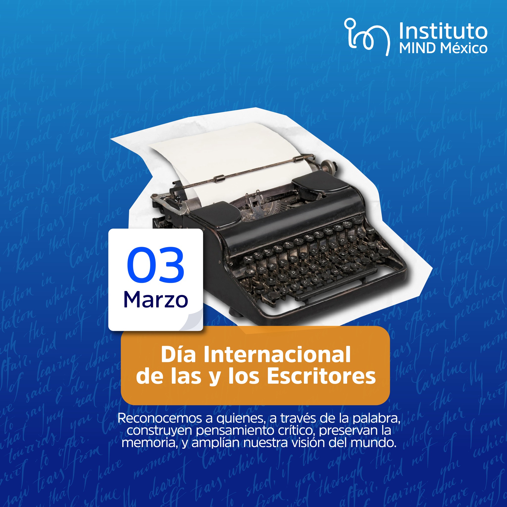 Celebramos a quienes con su palabra inspiran, enseñan y transforman nuestro mundo. ✍️📚
3 de Marzo, Día Internacional de las y los Escritores.
#DíaDelEscritor #Cultura #Inspiración