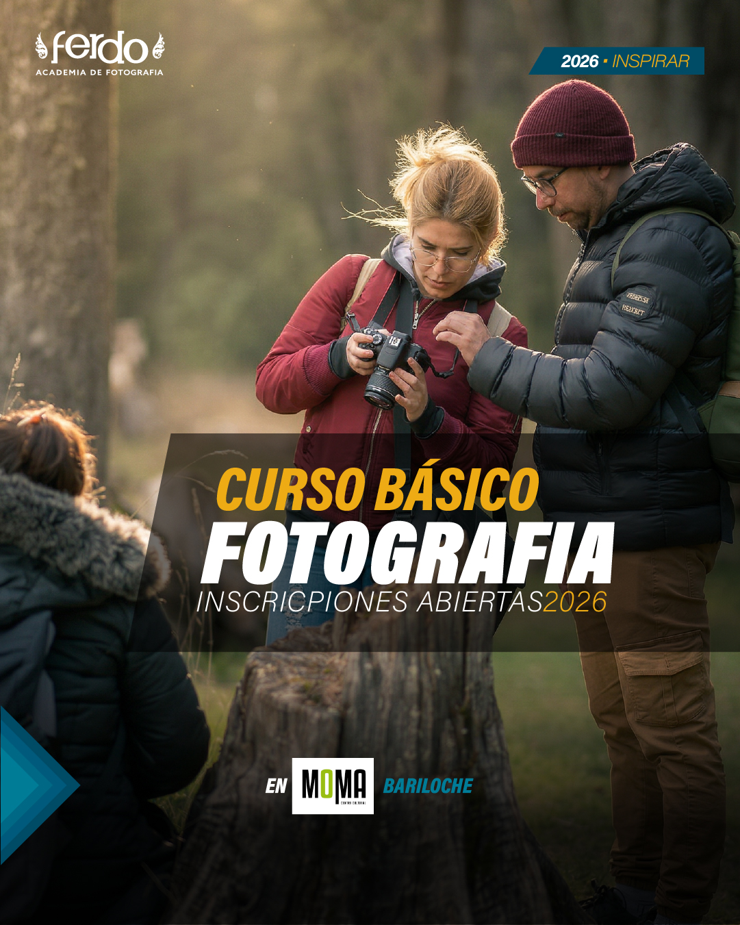 📸 Tu cámara puede hacer mucho más de lo que imaginás.
Muchas personas compran una buena cámara…
pero nunca aprenden realmente a usarla.
En Ferdo Academia te enseñamos fotografía desde cero, de forma clara, práctica y en grupos reducidos.
En este curso vas a aprender a:
• usar tu cámara en modo manual
• entender la luz y la exposición
• mejorar composición y encuadre
• aplicar todo en salidas prácticas en exteriores
No es un curso teórico.
Es aprender haciendo fotos.
━━━━━━━━━━━━━━
📍 Bariloche – Multiespacio MOMA
📅 Inicio: tercera semana de marzo
🕒 Turnos disponibles
• Lunes 18:30 a 20:30
• Martes 10:00 a 12:00
🌿 Salidas prácticas:
Sábados por la mañana (clase 04 / 08 y 12)
━━━━━━━━━━━━━━
⚠️ Solo 10 cupos por turno
📲 Reservá tu lugar por WhatsApp
294 4931596