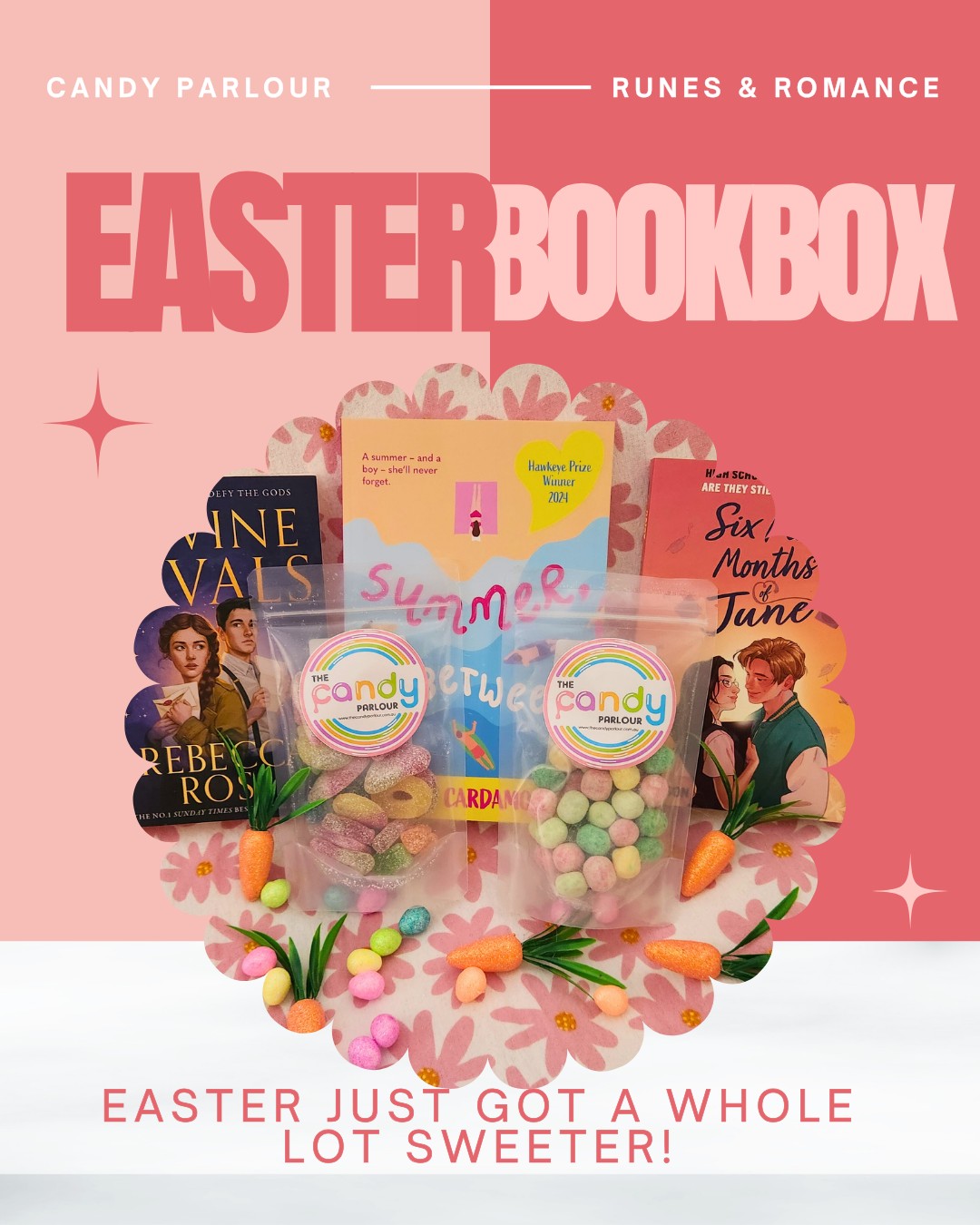 🐰Dont get caught with an empty Easter Basket!🐰
The bunnies at Runes and Romance have you covered, with our Young Adult Easter Book Boxes!
In collaboration with @thecandyparlourperth we have created a book box that will bring a smile to your Teen this holidays. Full of sweet treats, the book of your choice and so many goodies!
This box is limited and for only $50 you will need to hop in fast!
#youngadultreads #easterbunny #easterbookbox #runesandromance #thecandyparlour #sweettreats #smallbusinesscollab #bookbox #easter2026 #wrappedwithlove #morethanabook #bookgifts #cozyreads #readingvibes #booksmakemehappy #bookbox