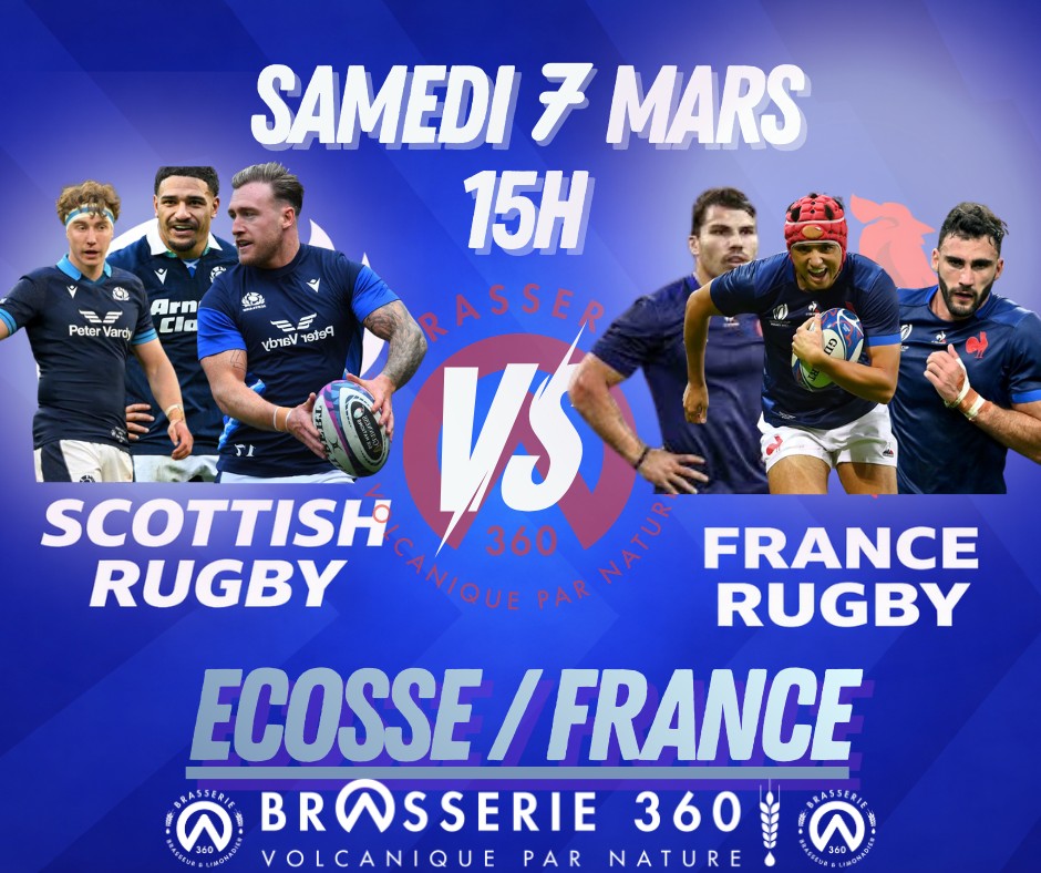 Après une semaine de repos c'est l'heure de renfiler les crampons 🏉
Suivons le parcours de la France ce samedi 7 mars à la brasserie 360 🇫🇷
Bières artisanales et planches apéros 🍻
#bierebio #biere #limonadeartisanale #cratr #brasserie360 #volcapic #volcatea #biereartisanale #cantal #SixNations2026