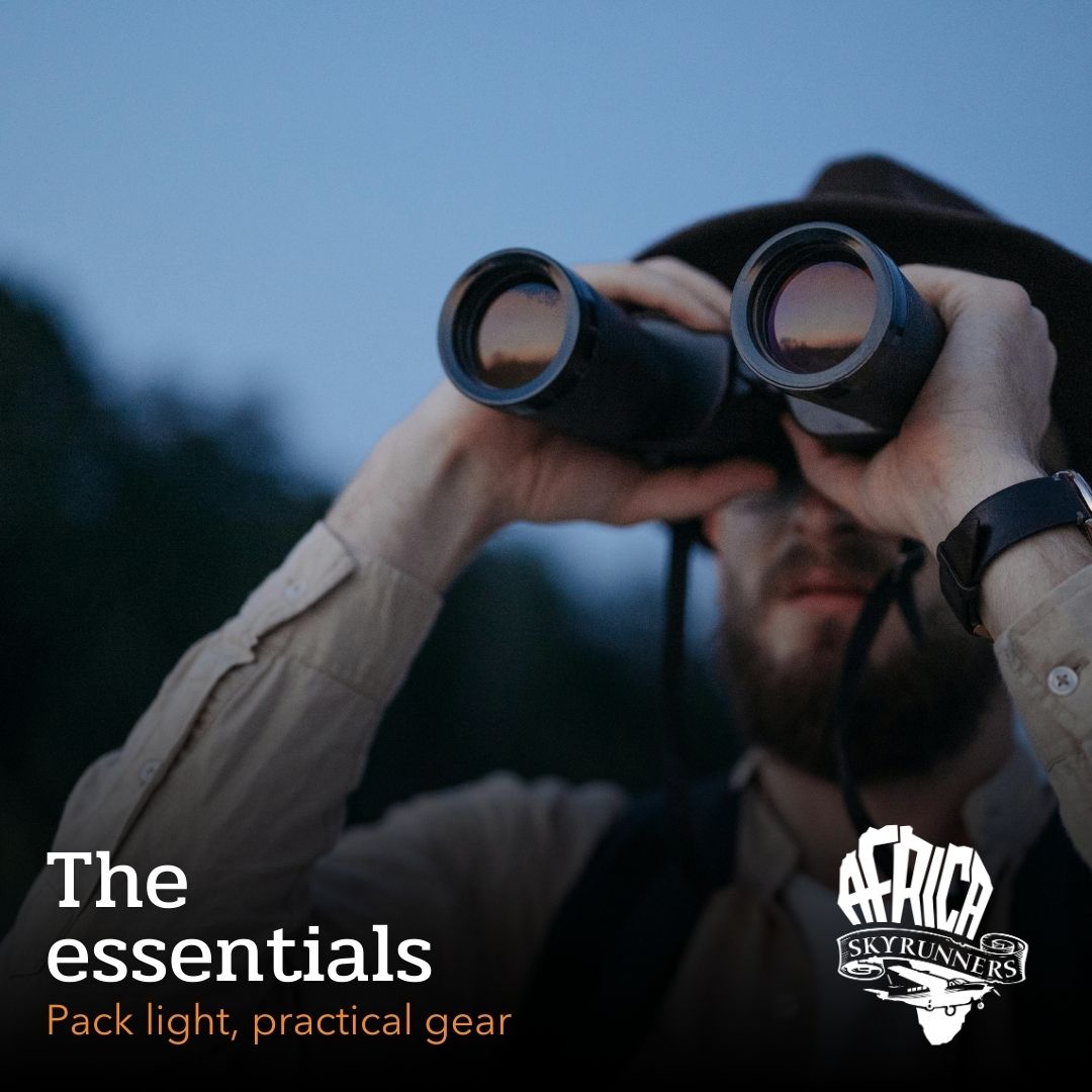 For your flying safari, we suggest packing light, practical gear that works across changing conditions and can be rinsed and re-worn easily. Some ideas below:
• Clothing: Take two sets of wash-and-wear technical gear you can rotate and rinse - lightweight, quick-drying, UV-resistant, and in neutral colours. Zip-off pants and soft, comfortable fabric make long travel days easier.
• Layers: Add one soft outer shell and a beanie for early mornings and cooler evenings.
• Essentials: Keep it simple: a hat, binoculars, and sunscreen.
👉 Comment the word NEWS and we will send you the link via DM.
Live your dream. Fly the wild.
📞💬+27 (0)83 760 1330 📨info@africaskyrunners.com
#AfricaSkyRunners #FlyingSafaris #WhatToPack