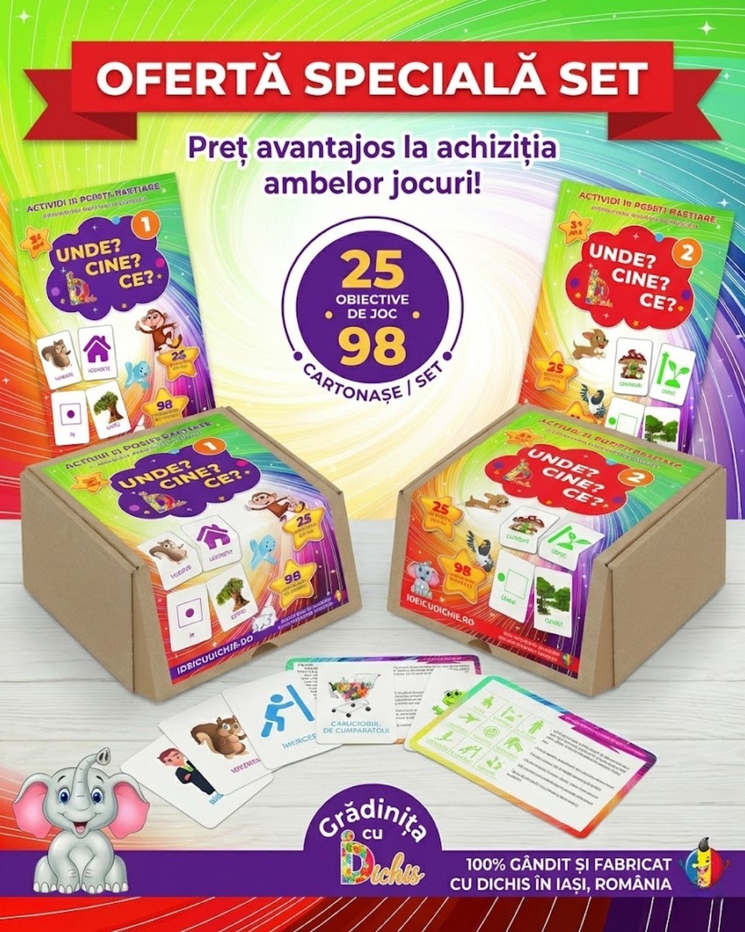 💙🏃♂️ Pentru limbaj și înțelegerea propozițiilor, materialele cu acțiuni sunt aur ❤️🙂
În categoria de predare/terapie găsești seturi cu Asocieri Acțiuni Non-Identice (ex: Din casă / În parc).
Sunt foarte utile pentru:
✨ Verbe și descriere
✨ Întrebări simple (Cine? Ce face?)
✨ Povestire și exprimare
Gândite pentru logopezi, terapeuți, educatori și părinți care vor să lucreze acasă cu cei mici 💙
Link în bio ➡️ secțiunea "Materiale de predare și terapie" 👆
#ideicudichis #materialeterapie #logopedie #limbaj #verbe #actiuni #terapiecopii