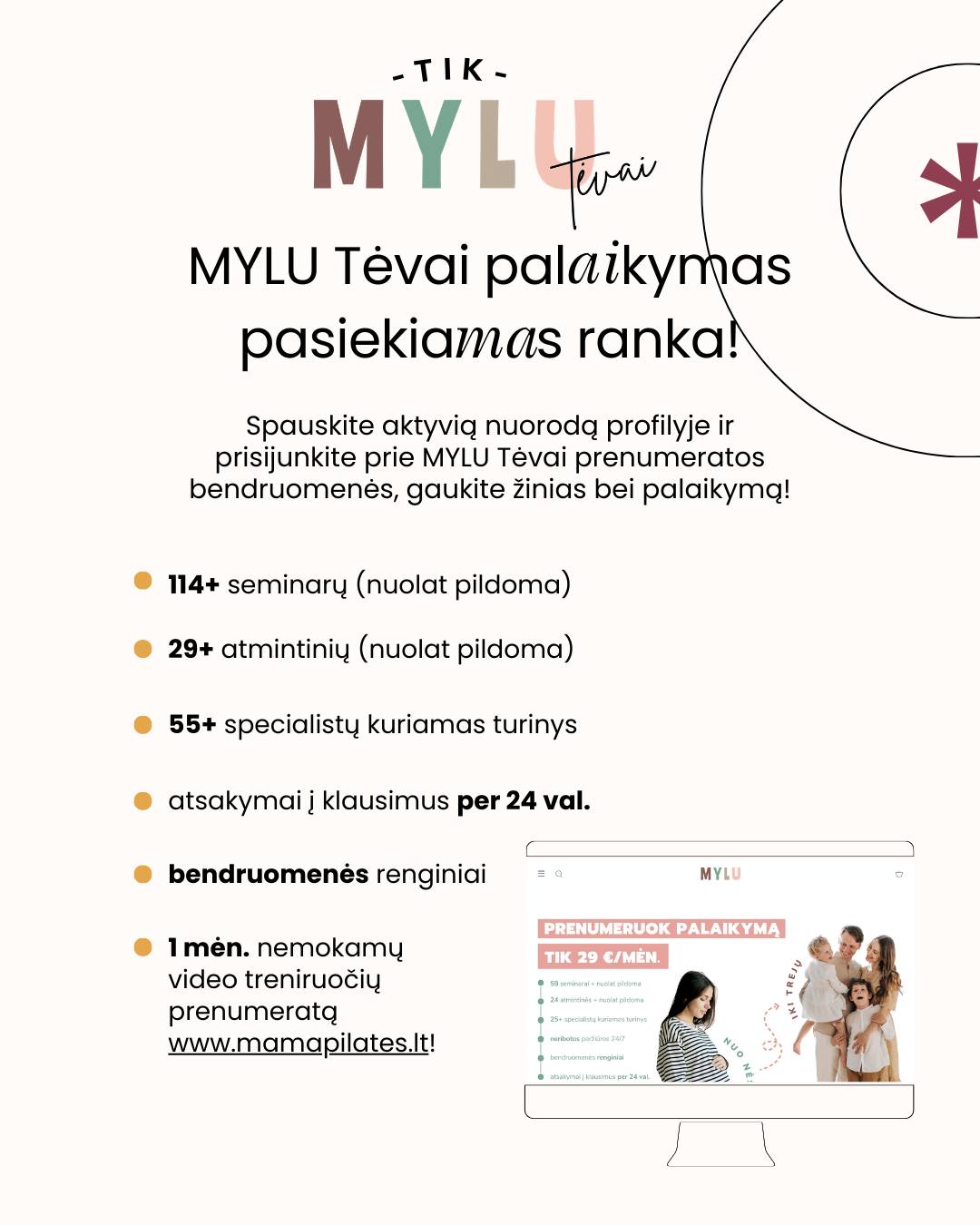 MYLU.LT RE(N)GINIAI KOVĄ. Šį mėnesį jūsų laukia: 4 privatūs pokalbiai tik MYLU Tėvai ir Augančios MES bendruomenių nariams, 🤳 1 Mylu.lt Instagram Q&A LIVE sesija!
🏅 Su MYLU Tėvai prenumeratoriais bendrausime nuotoliniame bendruomenės palaikymo rate „Kas man rūpi”. 😉
👫 Su grupės Augančios MES prenumeratorėmis susitiksime nuotoliniame ir gyvame susitikimuose bei visą mėnesį dalyvausime knygų klubo aptarime!
🤳Kovą Mylu.lt Instagram LIVE Q&A sesijoje išgirsite miego konsultantės atsakymus į jūsų klausimus apie visus neraminančius jūsų mažylio miego klausimus.
Prie mūsų prenumeratų galite prisijungti www.mylu.lt arba per nuorodą bio!
- Mylu.lt komanda 🤍
Kad geriau suprastume | @mylu.lt
#mylu #mylult #motinyste #mylurenginiai #laukiuosi #nestumas #laukiuosipirmagimio #mylunestukes #nestuke #mylugrupe #pirmikartai #seima #motinairvaikas #myluprenumerata #mylutevai #mylutevai #tėvystė #motinystė #vaikas #kudikis #tevupalaikymas #vaikuauginimas #vaikas #vaikai #tetis #mama #mylultseminarai #myluseminarai #mylutevai