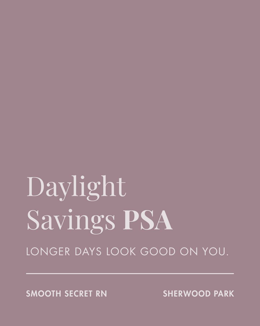 Longer days are back ☀️ and honestly… we love that for us.
If you’re feeling the “spring reset” energy, here are a few things your skin will thank you for this week:
✨ SPF every morning
💧 hydrate like it’s your job
🧴 simplify your routine (consistency wins)
🧊 quick de puff in the morning if you need it
————————
Want to go a step further and actually improve texture, dryness, or that tired eye area look? Message us and we’ll help you figure out what makes sense for your skin and your schedule.
————————
Smooth Secret RN 💋 It’s our Secret
Jo-Lynn Gibbs RN, BScN + Pailey Corbett RN, BScN
🌐 smoothsecretrn.com | 📱 780.220.2702
📧 smoothsecretrn@gmail.com for your FREE consultation
#SherwoodParkAesthetics #SkinCareSherwoodPark #NurseInjectorSherwoodPark