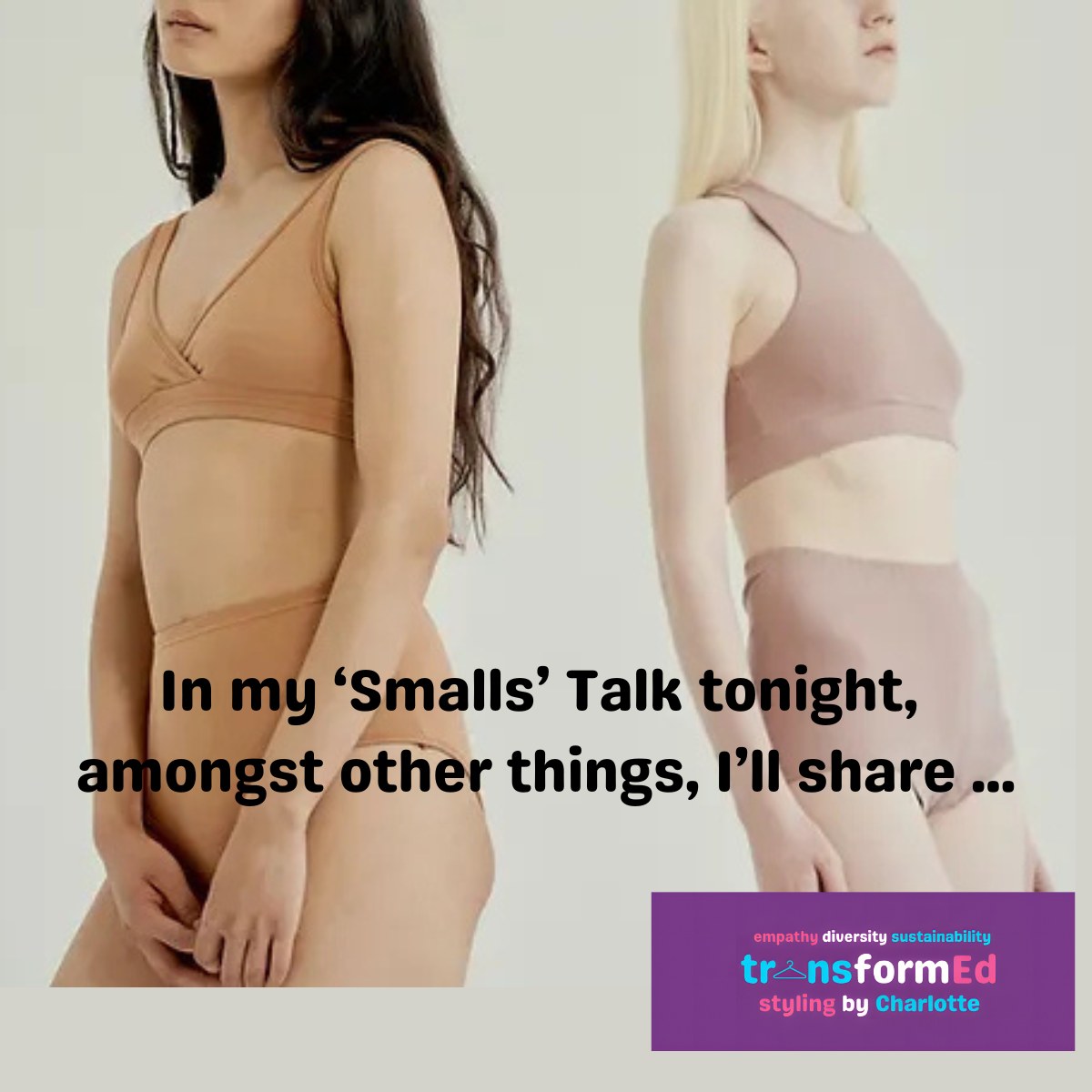 When you know your talk will definitely be pants!
In my 'Smalls Talk' tonight, I'll be sharing how women and their roles have literally been shaped throughout history by their underwear to conform to society's expectations of the female body. I'll also be sharing some bra tips and facts, how to keep your underwear sustainable and what you can do with your unwanted smalls.
#styletips #sustainablestyle #personalstylisthull #SustainableStyle #speaker