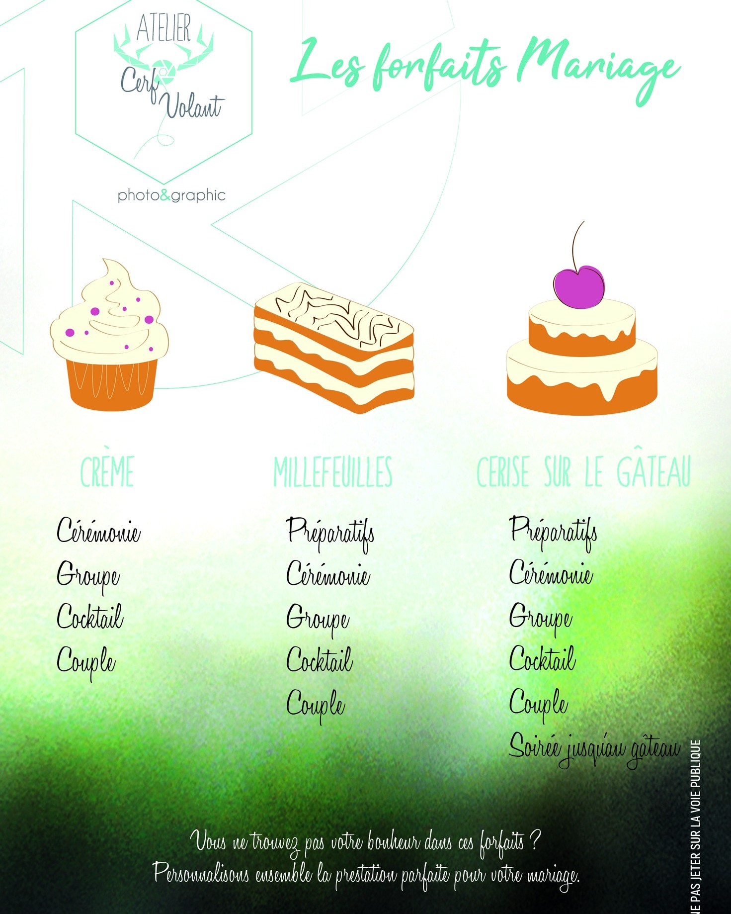 Tu te maries et tu veux savoir ce que je pratique comme prestations.
Je propose pour mes futurs mariés 3 formules de mariages, qui vont des préparatifs jusqu'au gâteau ! ... Mais si aucune ne te convient, nous pouvons élaborer un planning sur-mesure suivant le déroulé de votre journée.
Prenons le temps lors d'un appel ou un café pour échanger sur vos besoins.
***********
Je m'appelle Kristell et je capture vos moments de vie ❤️
Infos/Résas : ateliercerfvolant@gmail.com - 0611322604
Loire / Rhône / Haute-Loire & MORE
#weddingphotography #weddingdayphoto #weddinginspiration #mariage2026 #mariage2027 #mariagesaintetienne #mariageloire #mariagerhone #photographemariagesaintetienne #futurmariee #weddingday