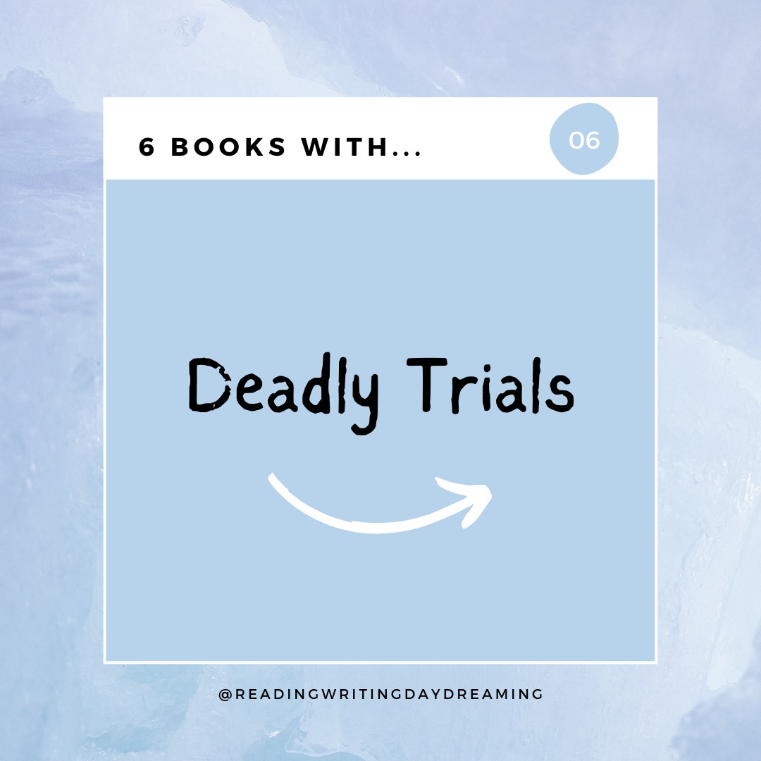 Who doesn't love a high stakes, deadly trial in a fantasy/dystopian book? Here are some of my favourites...
💟 A Sky of Storms by Chloe Hodge and Rebecca Camm
💟 The Hunger Games by Suzanne Collins
💟 Three Dark Crowns by Kendare Blake
💟 The Serpent and the Wings of Night by Carissa Broadbent
💟 Fourth Wing by Rebecca Yarros
💟 The Games Gods Play by Abigail Owen
#readingwritingdaydreaming #bookrecommendations #bookrecs #fantasybooks #bookstagram #bookish #bookworm #bookdragon #instabook #igreads #instabook #booksbooksbooks #booksofinstagram #readersofinstagram #read #reading