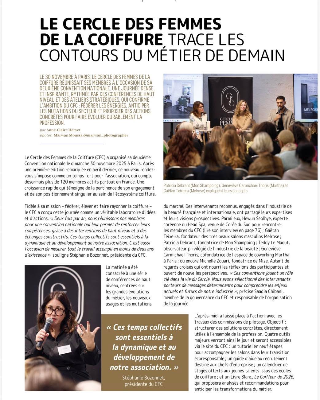 ✨ Fière. Reconnaissante. Inspirée. ✨
Le Cercle des Femmes de la Coiffure mis à l’honneur dans Biblond 🖤
Des femmes passionnées, engagées, audacieuses.
Des parcours différents, une même énergie : faire évoluer notre métier, ensemble.
La coiffure, ce n’est pas “juste” des cheveux.
C’est de la transmission, de la sororité, du leadership au féminin 💫
Tellement fière de faire partie de cette aventure collective.
Et ce n’est que le début… 🔥
#FemmesEntrepreneures #CoiffeusesEngagées #Sororité #Biblond #LeadershipFéminin