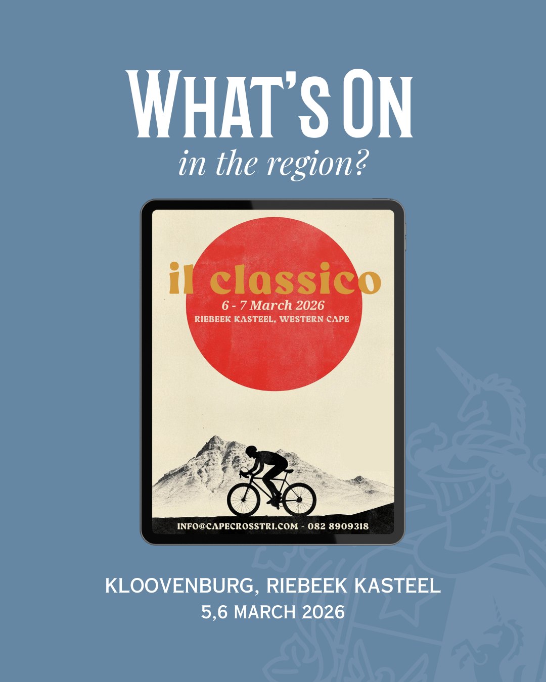 There's always something cooking in the Swartland 🚴♀️💪🤗
The BESTER Family Wines team keeps its collective ear to the ground to bring you the latest news on what's on in the Swartland. Next up? The Il Classico bicycle race in Riebeek Kasteel.
Join us in the lead-up to the Cape Town Cycle Tour, celebrating and admiring beautiful classic bikes in our picturesque hometown.
📅 March 06, 2026
🕘 Number Collection: 07h00 - 08h00
📍 Kloovenburg Farm, Riebeek Kasteel
🎟️ Available from @entryninja
Make a weekend of it, and visit the Riebeek Valley to pick up some BESTER Family Wines at some of our stockists while you're at it. You can find our wines at @olive_boutique_rk, PNP Riebeek Kasteel, @thebarnatriebeek, @laparrilla.riebeek, and @theroyalhotel_rk.
✅ Get your tickets via www.entryninja.com and come visit the Swartland this weekend!
✅ Follow BESTER Family Wines to be the first to know what's happening next...
#Swartland
#WhatsOnTheSwartland
#BesterFamilyWines
#SwartlandEvents
#SwartlandWines