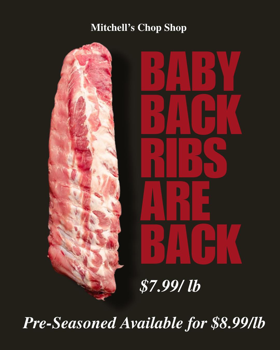 We are restocked on Baby Back Ribs this week! Stop by the shop to grab some and take advantage of this beautiful weather we are having! We have regular and pre-seasoned available while supplies last.
⏰Wednesday - Friday 11am-6pm & Saturdays 10am-4pm
📍127 S Main Street King, NC 27021
☎️ (336) 937-6238
#butchershop #butchershoplife #ButcherShopFinds #gottobenc #ncpork #ladybutcher #mitchellschopshop #localmeats #ShopLocal #kingnc #babybackribs #greatweather #smokingpork #smokingporkribs #smokingporkribs🐷