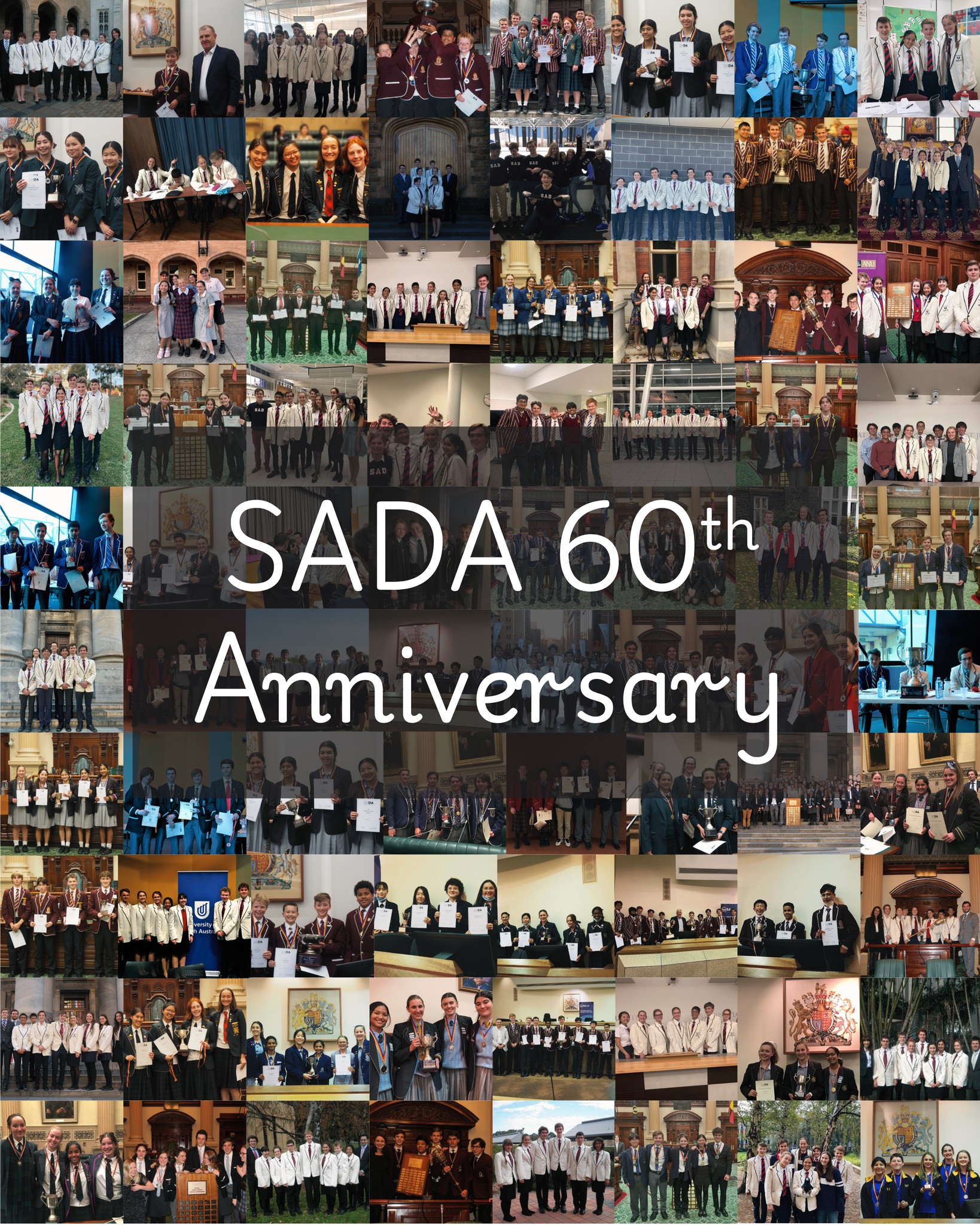 TO SADA ALUMNI:
*See the link to contact form in bio*
The SADA is excited to announce that it will be commemorating the 60th anniversary of its schools’ competition this year!
Since 1966, the South Australian Debating Association has been at the forefront of debating education, providing the largest and longest running competitive program for school students in the State. As the organisation enters its 60th year of competition, we are looking back on all the moments and people that supported this Association and allowed it to grow into the educational institution it is today.
To all those who have played a part in the SADA’s rich history, we would be most delighted to recognise this important occasion with you at an evening event, to be held later this year.
If you currently hold or have previously held the position of
* life member of the SADA;
* SADA State Team competitor or coach;
* SADA executive member;
* SADA adjudicator;
* school debating coordinator (of any SADA-partnered school)
then we warmly invite you to provide your contact details in the form, so that we may reach you with further information regarding this anniversary event in due course.
We hope to bring back as many of you as possible to celebrate this significant milestone with us!
The SADA.