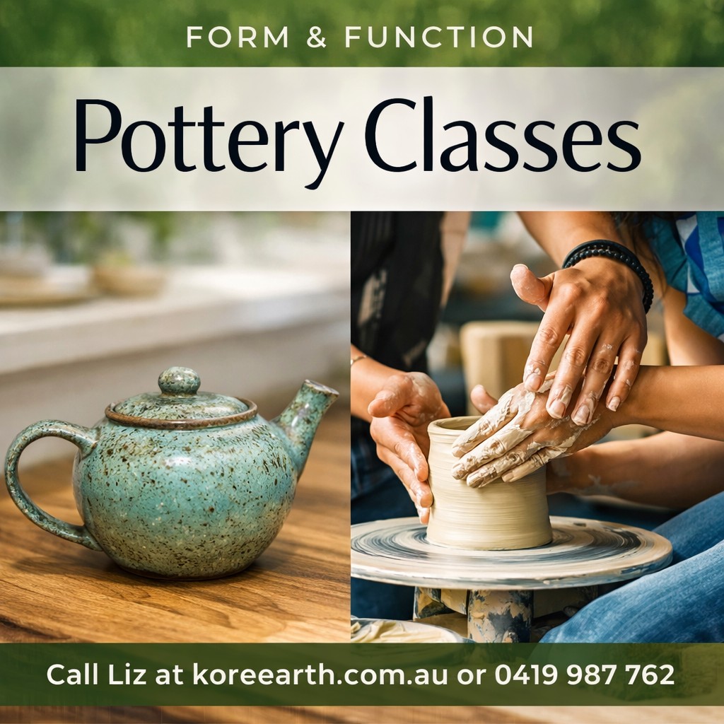 Clay under your fingernails. Birdsong in the trees. A slow morning learning a craft that humans have been perfecting for thousands of years.
Liz Berry’s Beginners Pottery Classes are tucked away in the heart of Glen Forrest, where the pace drops and the wheel starts turning. Here you’ll learn the art of wheel throwing and the process of creating your own functional pottery, the kind of pieces you’ll actually use at home.
Classes are small. Just four people. Which means real one-on-one guidance in a relaxed, welcoming studio surrounded by tall trees and the constant chatter of birdlife.
Classes run Monday, Tuesday and Thursday mornings from 9am to 12 noon, with flexible options to fit around real life.
Glen Forrest
Learn more at @koreearthceramics
Contact Liz to book your place.
#perthhills #potteryclass #ceramics #perthcreatives #wheelthrowing #perthhillslife #slowcraft #learnsomethingnew