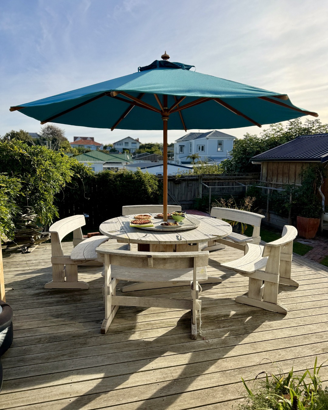 A setting that has hosted years of gatherings.
This Ethan Round Setting has developed a beautifully weathered silver-grey patina over time, a natural transformation that occurs as the hardwood matures outdoors. The result is a soft, timeless finish that sits effortlessly within its surroundings.
Designed for connection and crafted to endure New Zealand conditions, the round setting encourages conversation while the integrated lazy susan keeps shared meals within easy reach.
From relaxed family lunches to long evenings outdoors, it’s a setting made for the moments that become lasting memories.
Proudly Designed & Handcrafted in New Zealand Since 1984.
Explore more on our WEBSITE, link in bio!