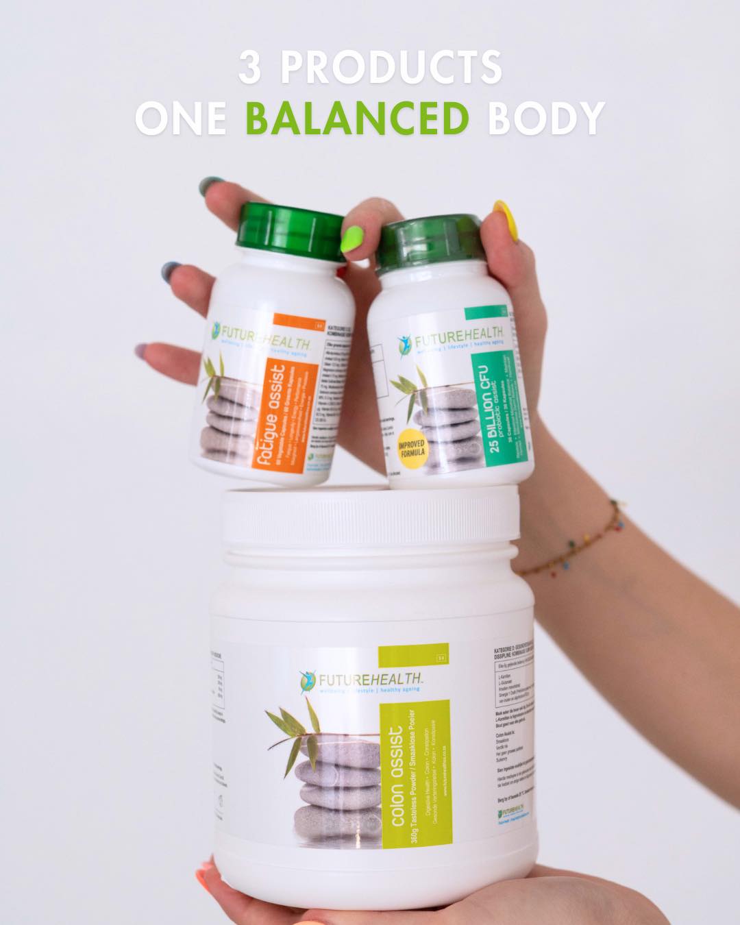 The ultimate wellness trio: 25 Billion CFU Probiotic Assist, Colon Assist, and Fatigue Assist. Together, they support your gut, boost your energy, and strengthen your immunity so you can feel your best every day. Shop these products on our website and start your journey to total wellness.
https://www.futurehealthsa.co.za/
#guthealth #energyboost #immunesupport #dailywellness #holistichealth