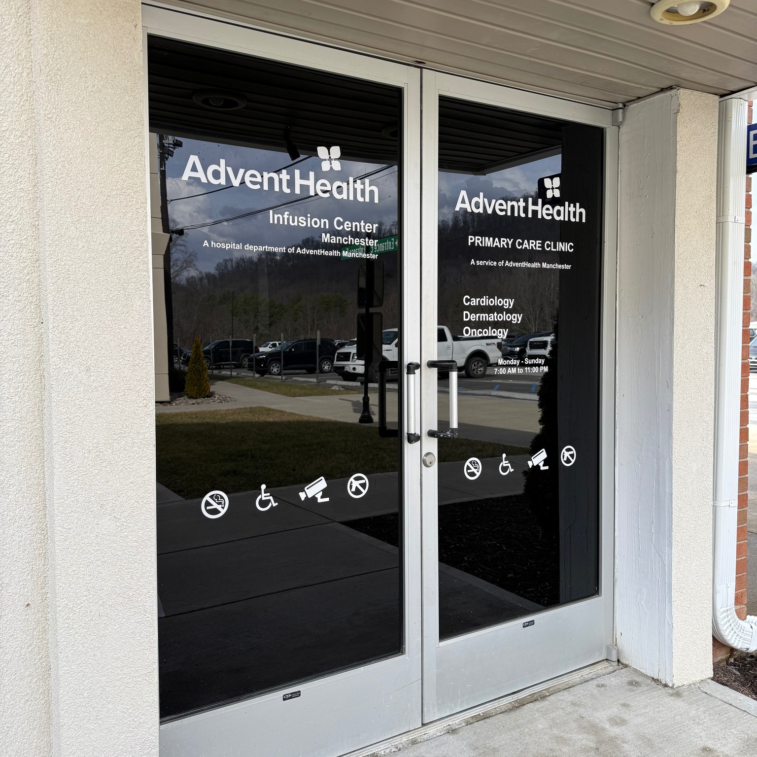 Updating some door and window lettering at AdventHealth's new Infusion Center!
