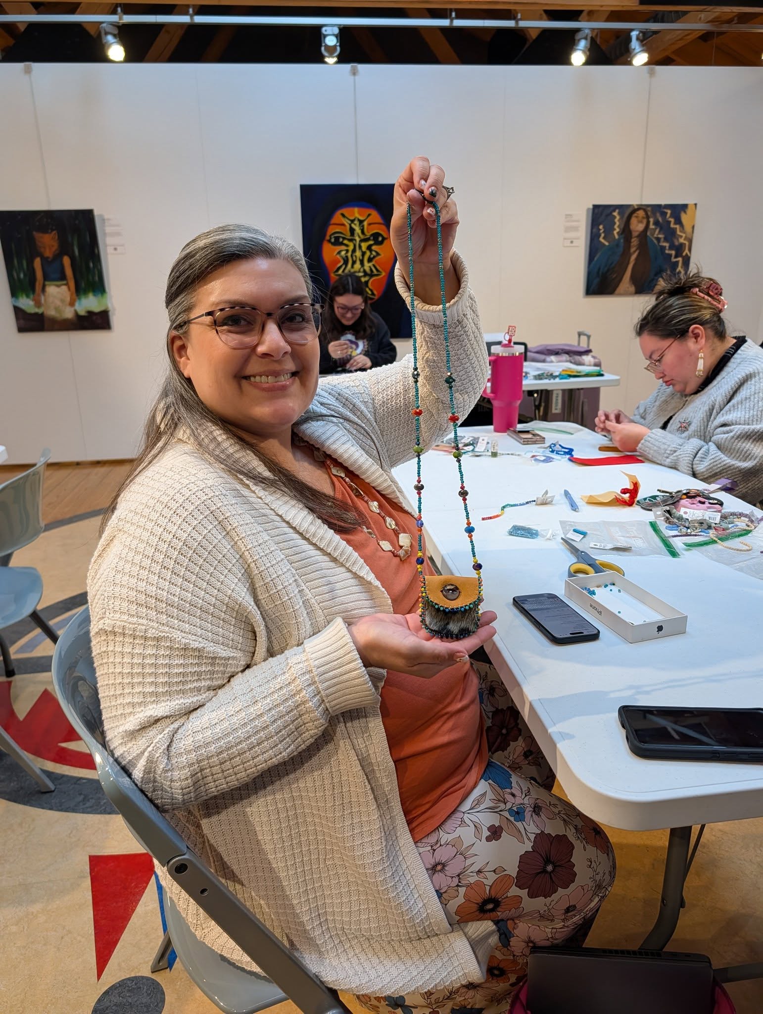 February brought culture and collaboration to our museum floor all month long! Under a grant from the American Indian College Fund, we were able to provide a space for knowledge bearers to share their craft.
Classes ranged from:
"Moccasin Making" with Tiffany Louis
"Ledger Art Workshop" with Tokeya Waci U Richardson
"Introduction to Beadwork" with Meya Rojas
"Basket Weaving" with Lisa LaRue-Baker
"Making Seal Hide Medicine Pouches" with Diamond Williams
Thank you so much to our artists and attendees!