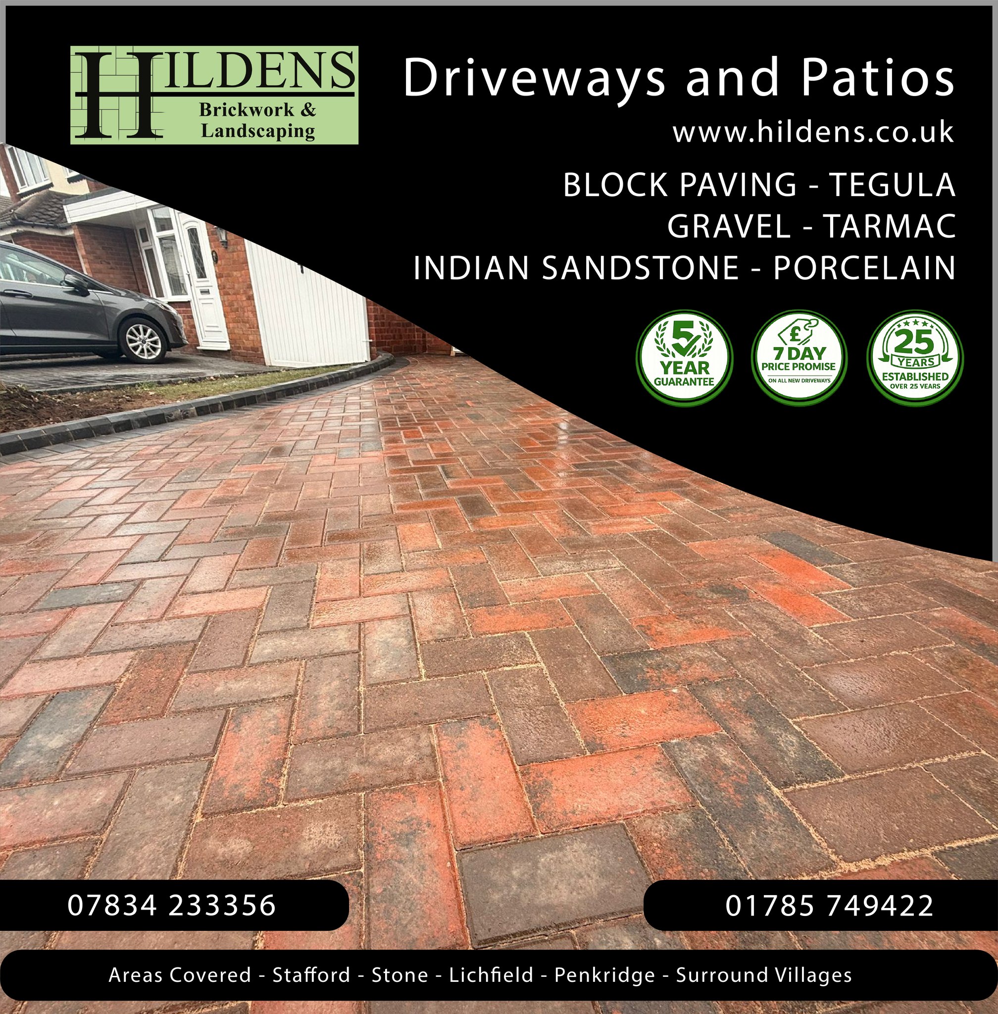 🚨 NEW DRIVEWAY 🚨
Thinking about upgrading your driveway or patio?
✔ Block paving, tarmac & gravel driveways
✔ Indian sandstone & porcelain patios
✔ Full ground preparation included
✔ Professional installation by a trusted local team
✔ No pushy sales – just quality workmanship
📞 Call: 01785 749422
📱 Mobile: 07834 233356
🌐 www.hildens.co.uk
📍 Serving Stafford, Cannock, Lichfield & surrounding areas
#Driveways #Patios #BlockPaving #IndianSandstone #PorcelainPaving #Tarmac #Landscaping #HomeImprovement #Stafford #Cannock #LocalTrades #Hildens