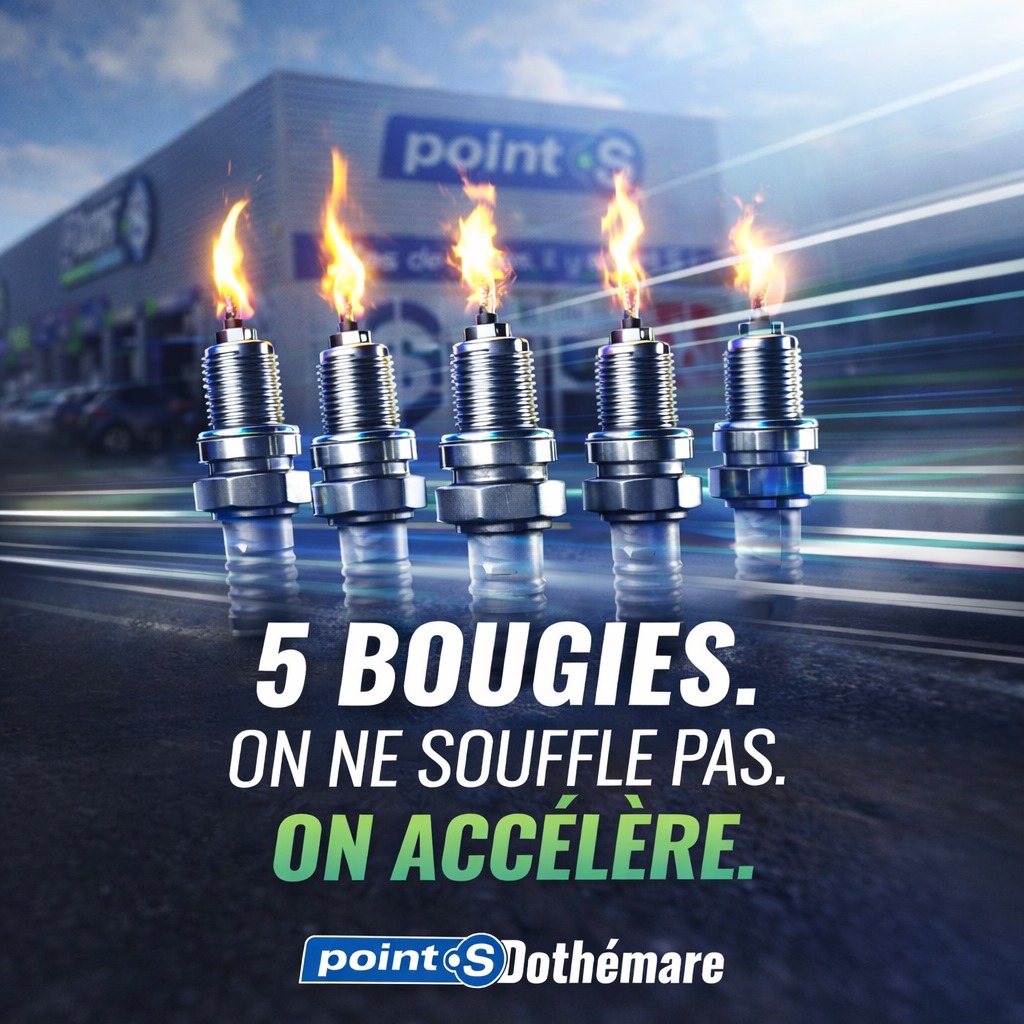 5 ans déjà.🤯
On accélère avec des offres anniversaire tout le mois :
✔ 4 pneus achetés = 1 offert
✔ Disques achetés = plaquettes offertes
Valable dans tout le réseau mais à POINT S Dothémare, tu repars avec tes goodies 🔥
#5Ans #PointS #dothémare #anniversaire