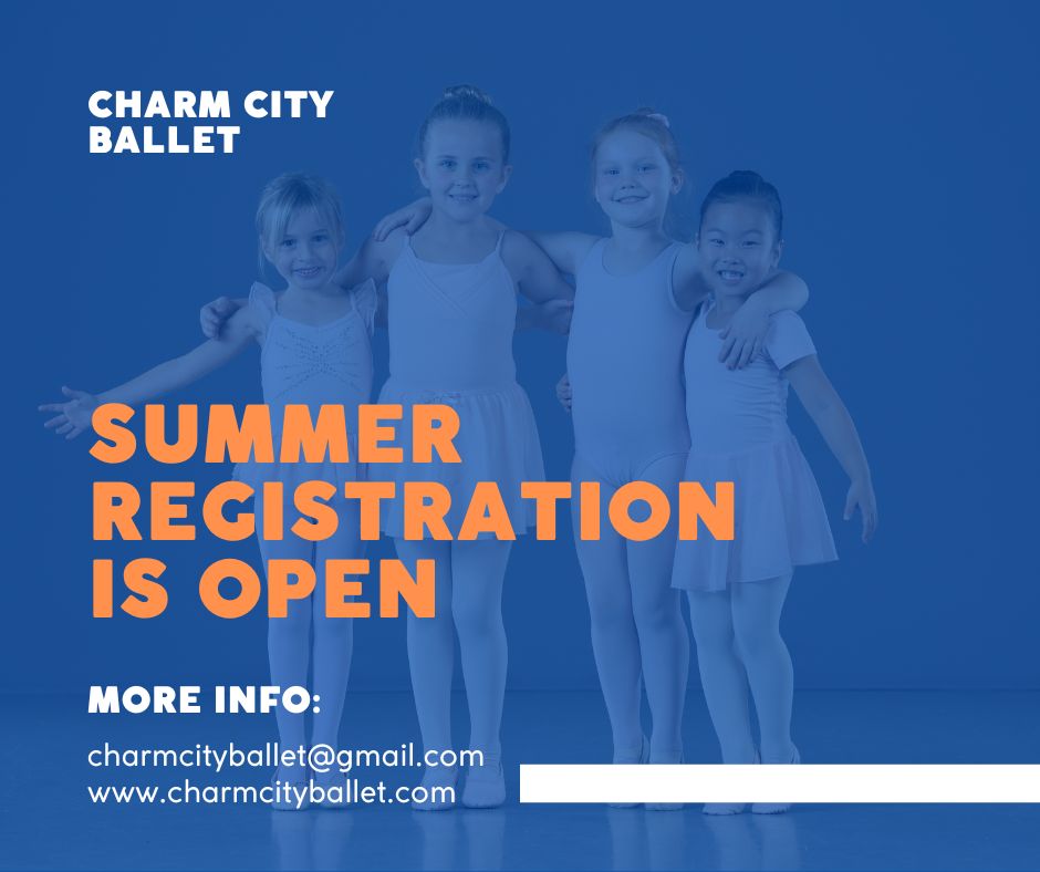 🌞 SUMMER REGISTRATION IS NOW OPEN 🌞
All summer info can be found here: https://www.charmcityballet.com/summer
.
.
.
.
.
#charmcityballet #ccb #dance #ballet #danceschool #balletschool #dancestudio #dancecompany #danceacademy #dancetraining #baltimore #baltimorecounty #baltimoredance #baltimorecountydancestudio #maryland #marylanddance #danceeducation #performingarts #balletcompany #performancecompany #registernow #enrollnow #dancecommunity #summerdance #summercamp #dancecamp #balletcamp #summer