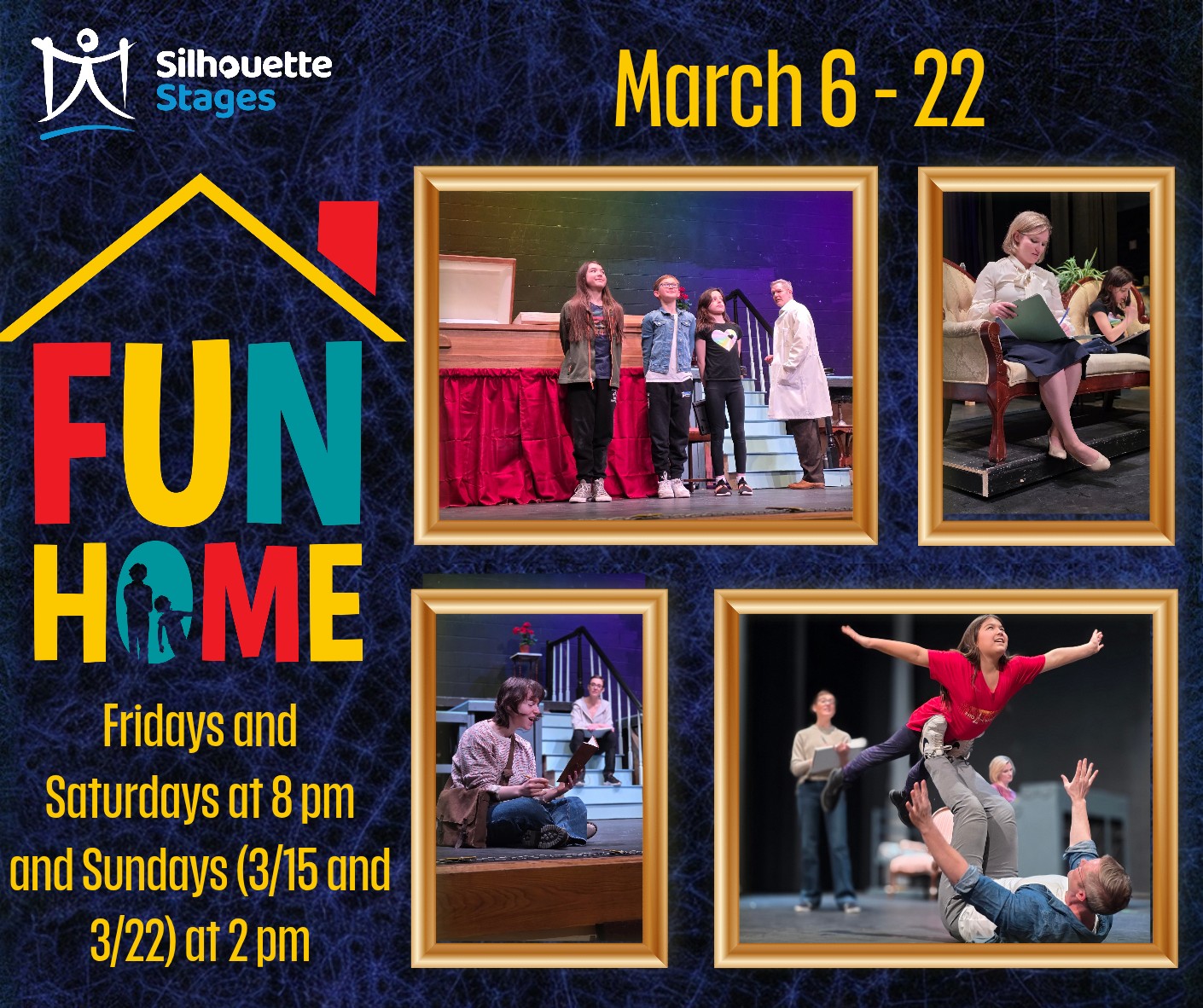 IT'S OPENING NIGHT!!
Sharing a special note from the Director, Stephen Foreman:
You know, what I love about “Fun Home” is how honest it is. It’s funny, it’s awkward, it’s tender, and then suddenly it hits you with something so real you feel it in your chest. Alison Bechdel’s story isn’t just about growing up queer, it’s about trying to understand the people who raised you, especially once you’re old enough to see them clearly.
This show asks the cast to shift emotional gears fast, and our team has really embraced that challenge. There’s a kind of quiet bravery in the script, and everyone involved has leaned into that with so much heart.
The music is woven right into the storytelling, it doesn’t try to be flashy. It just tells the truth. And yes, the show goes to some difficult places, but it does so with such care and humanity. That’s what makes “Fun Home” special to me. It’s not “a lesbian musical.” It’s a deeply human story about identity, memory, and the complicated love inside a family.
I’m excited for audiences to experience it. It’s the kind of theatre that stays with you long after you leave.