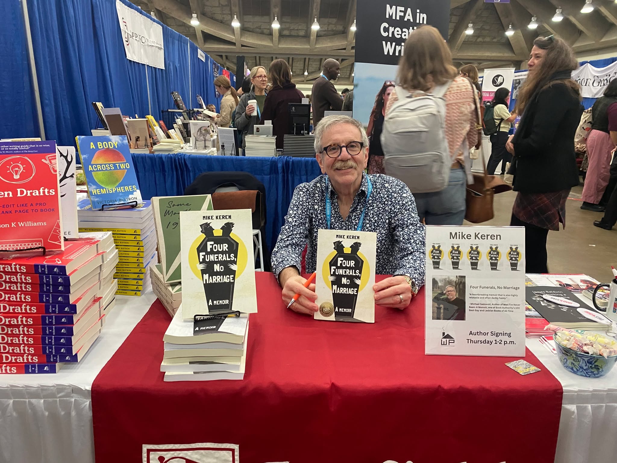 Miike Keren at his #booksigning for his #awardwinningbook FOUR FUNERALS, NO MARRIAGE! Visit us at #AWP26 Booth 1036‼ 🎉📚🥳
#AWP #AWPbookfair #bookfair #booksigning #booksigningevent #indiepress #celebrating10years #awardwinningbooks #booksale