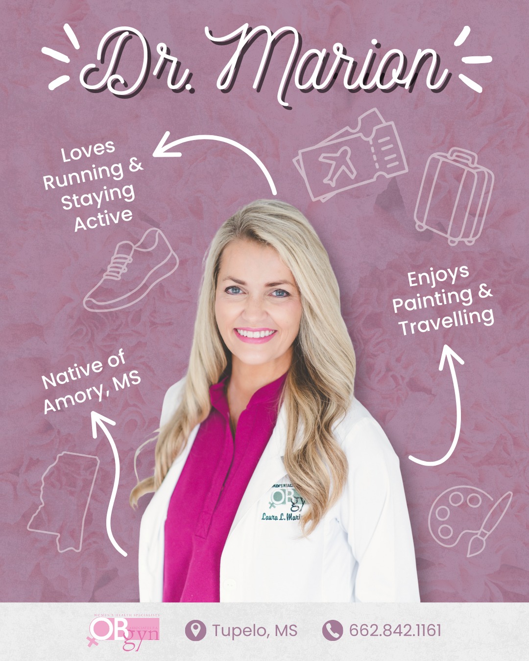 Meet Dr. Laura Marion! 💕 Board-certified in Obstetrics and Gynecology, she’s been providing compassionate care to women of all ages since joining OBGYN Associates in 2019.
From routine wellness visits to high-risk obstetrics, Dr. Marion loves guiding patients, staying active in the community, and making a positive impact both in and out of the clinic.
Call to schedule an appointment with Dr. Marion.
📞 662.842.1161
📍 1793 Cliff Gookin Blvd, Tupelo, MS 38801
-
#OBGYNAssociates #TupeloOBGYN #TupeloMS #OBGYN #WomensHealth #DoctorHighlight #OBGYNExcellence #WomenInMedicine