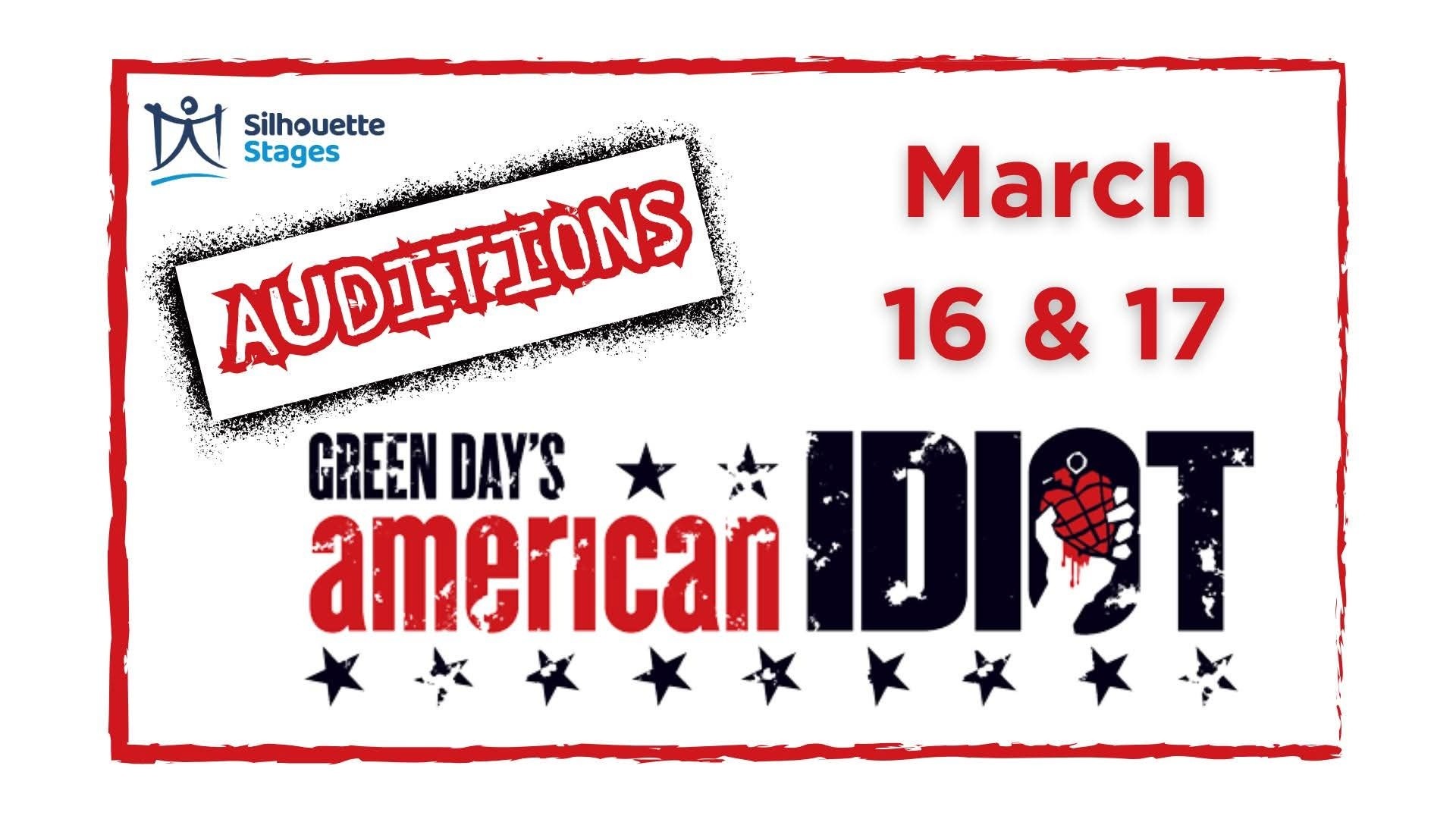 Auditions for American Idiot are one week away and there are just a few audition slots left! Sign up before they are gone! Find the link at our website!