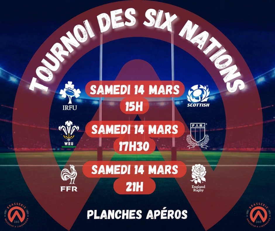 Dernière semaine du tournois des six nations 🏉
Les 3 dernières rencontrent seront diffusées sur écran géant !😀
Bières artisanales et planches apéros 🍻
#bierebio #biere #limonadeartisanale #cratr #brasserie360 #volcapic #volcatea #biereartisanale #cantal #SixNations2026