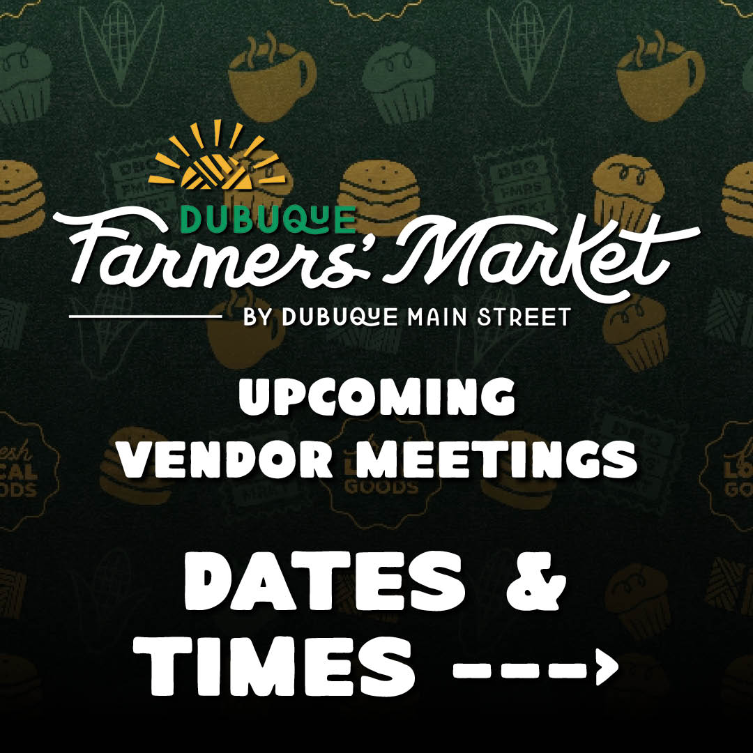 Vendor meeting reminder! 🌿👋
Two chances to join us at the Grand Opera House:
📍 135 W 8th St, Dubuque, IA 52001
🗓️ Mon, March 9 | 6–8 PM
🗓️ Tue, March 10 | 4–6 PM
We’ll cover 2026 updates + the vendor checklist ✅
Apply: Dubuquefarmersmarket.org (home page) or managemymarket.com
🛍️ Market returns Saturday, May 2 — can’t wait to be back downtown!
👇 Comment MON or TUE if you’re coming.