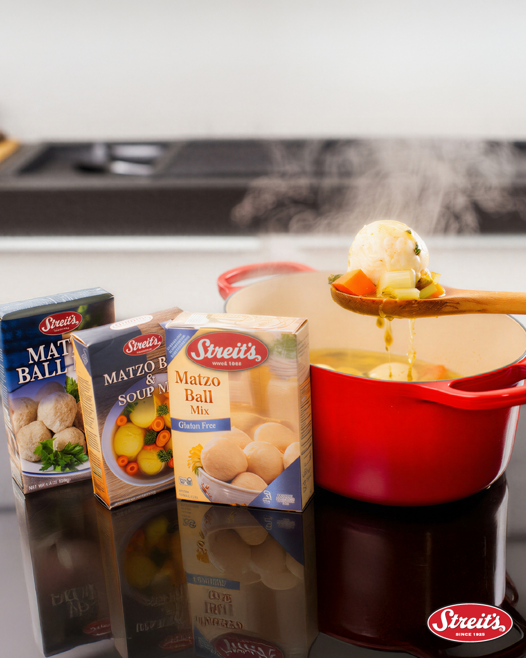 Please do not disturb. The Matzo Balls are having a spa day. 🧖♂️♨️
From perfectly fluffy to certified comfort, we’re serving up the steam you can practically smell through the screen. The vibe is cozy, mouth-watering comfort.
Order your mix now: http://bit.ly/StreitsPassoverProducts