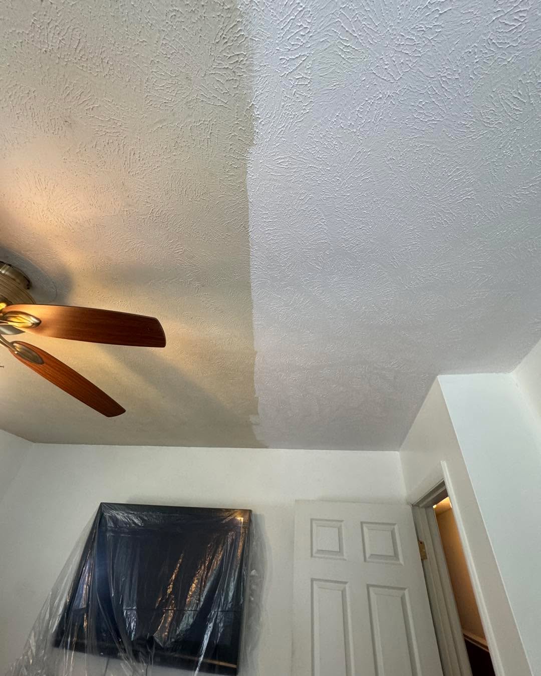 Ceiling Refresh in Progress
Even halfway through, the difference speaks for itself. A fresh coat of bright white completely transforms the room and brings the whole space back to life. Loving how clean and crisp this ceiling is turning out.
#CeilingPainting #HomeRefresh #InteriorPainting #BeforeAndAfter #PaintingPros #FreshCoat
#TasklinePainting