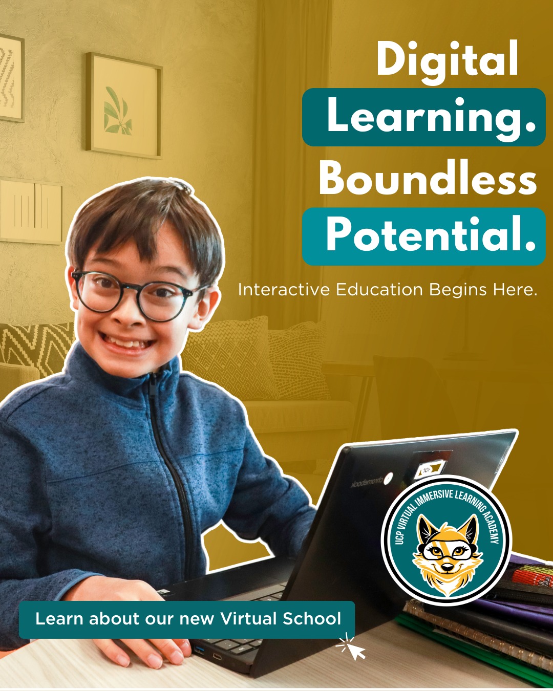 Families asked for flexible, high-quality learning options — and we listened. 💙
The New Immersive Learning Academy – UCP Virtual School offers an engaging, supportive virtual experience designed to meet students where they are while helping them grow confidently and successfully.
We can’t wait to see all the amazing things our students will accomplish!
Learn more here! - https://www.ucpcharter.org/virtualschool