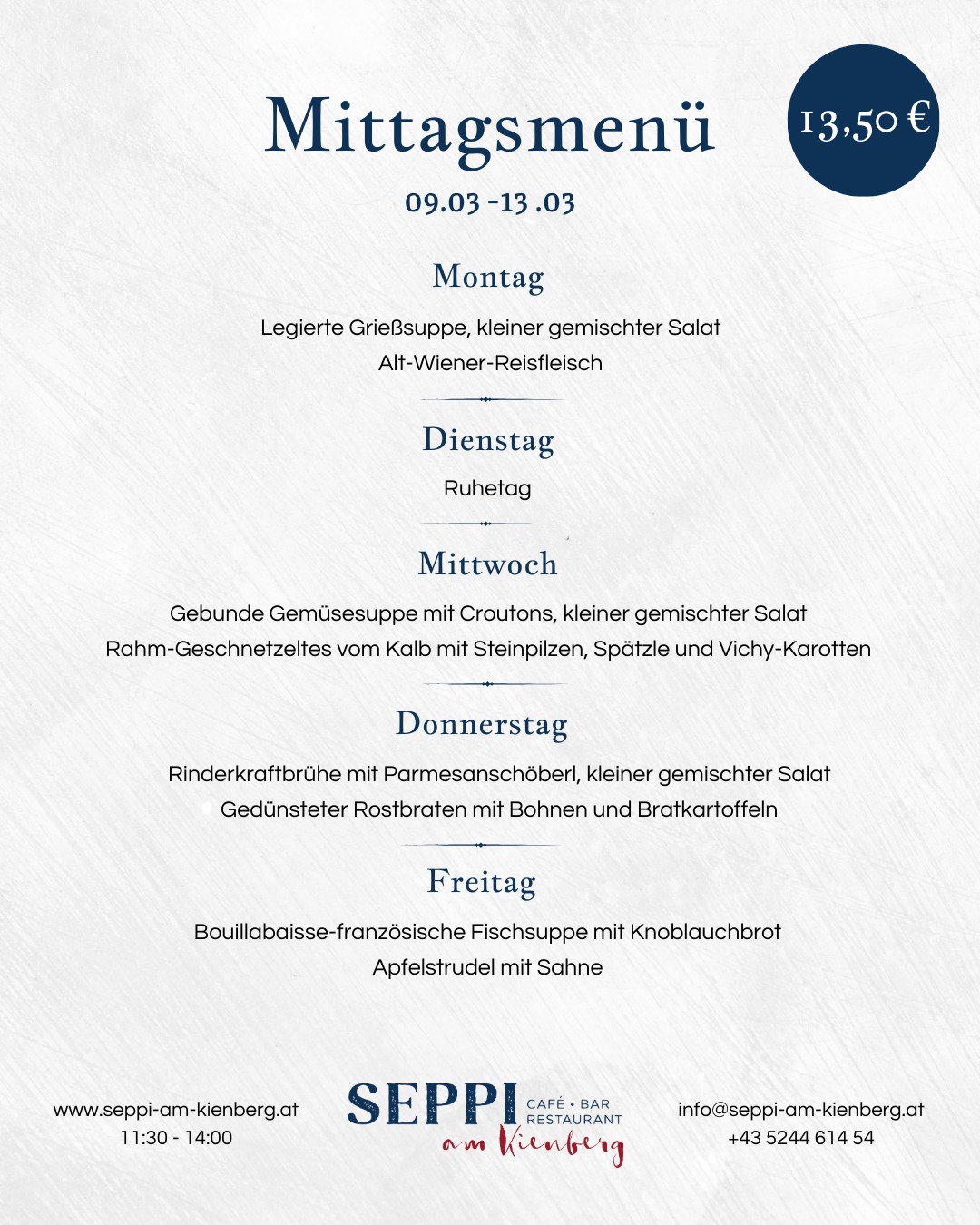 Das Mittagsmenü für diese Woche!✨
#seppiamkienberg #jenbach #tirol #genussmomente