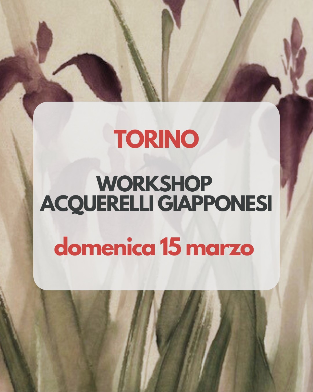 A volte basta un fiore per rallentare il mondo.
L’Iris nella pittura giapponese nasce da pochi gesti.
Un segno deciso, l’acqua che si apre sulla carta, il colore che trova la propria strada.
Nel dipingerlo si scopre qualcosa di semplice e prezioso:
la mano smette di controllare e comincia ad ascoltare.
È da questo spazio che nasce SAIBOKU
il workshop di acquerelli giapponesi dedicato all’Iris.
Un pomeriggio per entrare nel ritmo del pennello, osservare come l’acqua guida il colore e lasciare che il gesto diventi presenza.
Non serve esperienza.
Il workshop è aperto a tuttə.
📍 Torino- via Locana 14
📅 Domenica 15 marzo
🕓 14.30 — 16.30
costo: € 75 di cui 25 all'iscrizione e saldo il giorno del corso
Materiali inclusi
Gruppo raccolto max 8 persone
link in bio oppure scrivimi