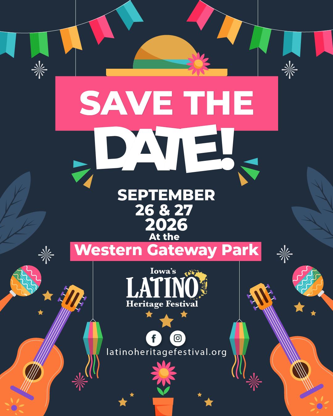There are only 7 months left for our wonderful Iowa's Latino Heritage Festival. ๐ฅณ
Get ready for these two great days! ๐
๐ Date:
Saturday, September 26 from 10 a.m. to 11 p.m.
Sunday, September 27 from 10 a.m. to 6 pm.
๐ Place:
Western Gateway Park in downtown Des Moines
๐ FREE Parking:
Free parking is available courtesy of Nationwide at the Nationwide ramp at 1100 Walnut Street.
๐๏ธ Ticket price:
$5 for adults and FREE for children under 12
#IowaFestivals #FestivalLatino #hispanic #Latinocommunity #LatinX #Latinoamerica #Iowa #LatinoHeritageFestival