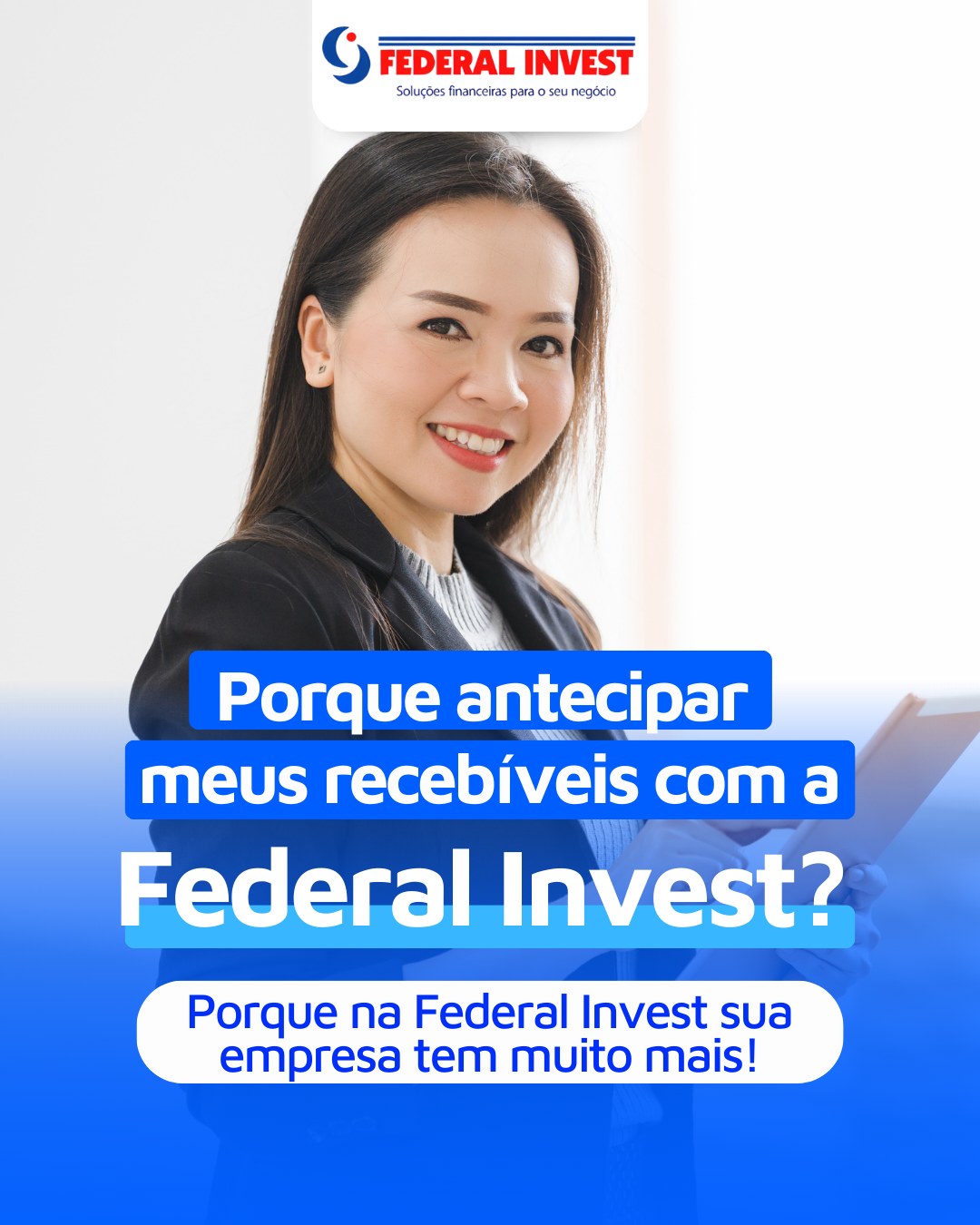 💼📈 Por que antecipar seus recebíveis com a Federal Invest?
Porque aqui sua empresa tem muito mais do que uma simples operação financeira.
✔ Atendimento consultivo
✔ Agilidade na liberação
✔ Transparência nas condições
✔ Mais previsibilidade no fluxo de caixa
✔ Parceria estratégica para o crescimento
Na Federal Invest, antecipar recebíveis é transformar vendas em oportunidades reais de expansão.
📲 Fale com nossa equipe e descubra como fortalecer o capital de giro do seu negócio.
#FederalInvest #AntecipacaoDeRecebiveis #CapitalDeGiro #FluxoDeCaixa #GestaoFinanceira #Empreendedorismo