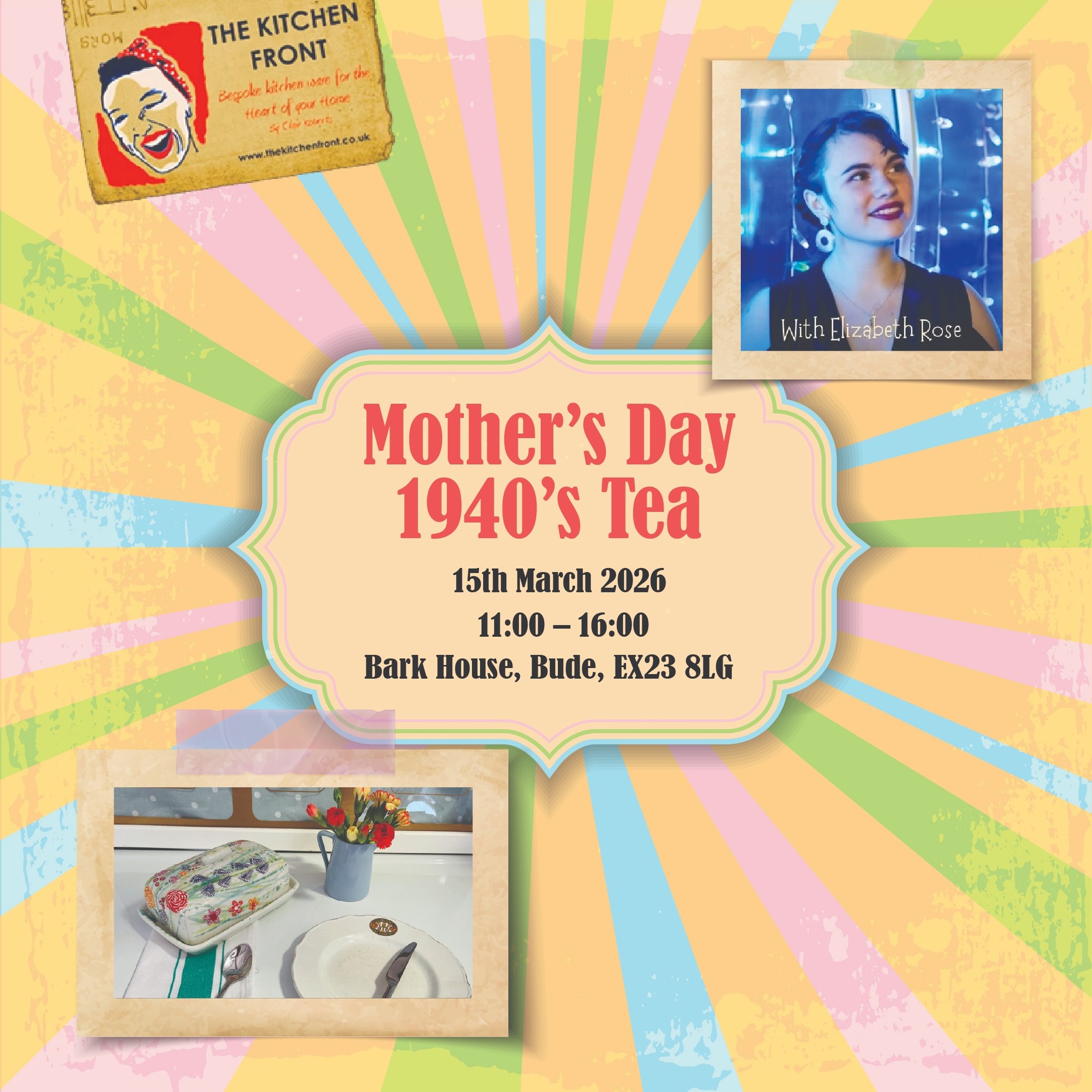 Step into the 1940s this Mother’s Day at The Kitchen Front 💐
With just 16 seats per sitting (last at 3.30pm), enjoy a beautifully intimate 1.5-hour experience in our fully themed 1940s tearoom, with live music from Lizzie throughout the day 🎶
Create a hand-painted 15cm ceramic kitchen hanger to treasure and indulge in a sumptuous Afternoon Tea featuring wartime recipe cakes and our famous hot oven-table scones. There will be chocolates on your table and your own personalised ration book menu to keep, to make the afternoon extra special ✨
Please note: bookings after Tuesday 10th March cannot guarantee a handmade gift, as each one is hand-painted, glazed and fired.
Join us this Mother’s Day! Book today through the link in our bio ⬆️
📅 Sunday 15th March 2026
⏰ 11am – 4pm
📍 Bark House, Bude, EX23 8LG
#MothersDay #AfternoonTea #WW2Theme #PotteryPainting #ArtsAndCrafts
