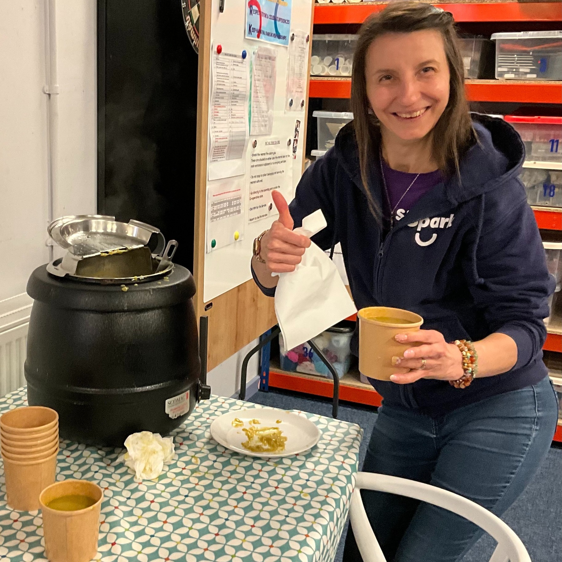 🌟 Winter Warm Up at Spark 🌟
We had a lovely time at our Winter Warm Up session today, with everyone enjoying some delicious pea soup to help keep the cold away! 🥣💚
Come along and join us every Tuesday at Spark from 12:00 – 1:30pm – everyone is welcome! 😊
@spark_livingston @westlothianyouthaction @almond Housing Association